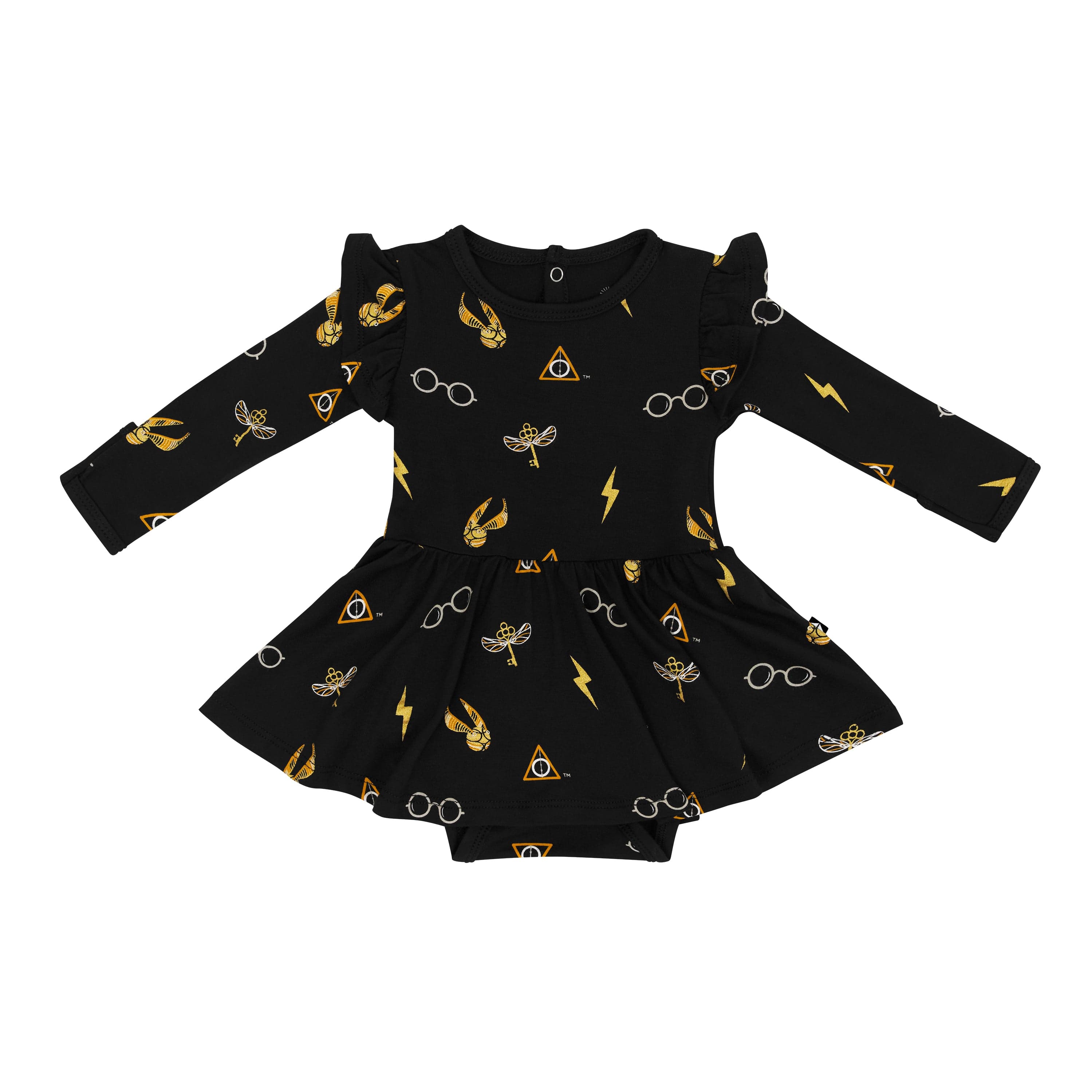 Kyte Baby Twirl Bodysuit Dress in Midnight Icon