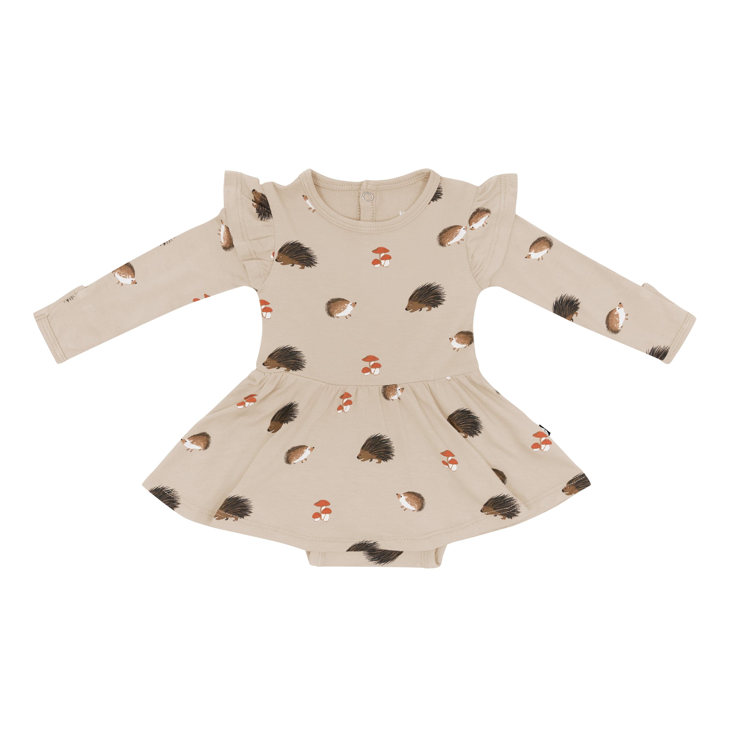 Kyte Baby LS Twirl Bodysuit Dress Long Sleeve Twirl Bodysuit Dress in Prickle