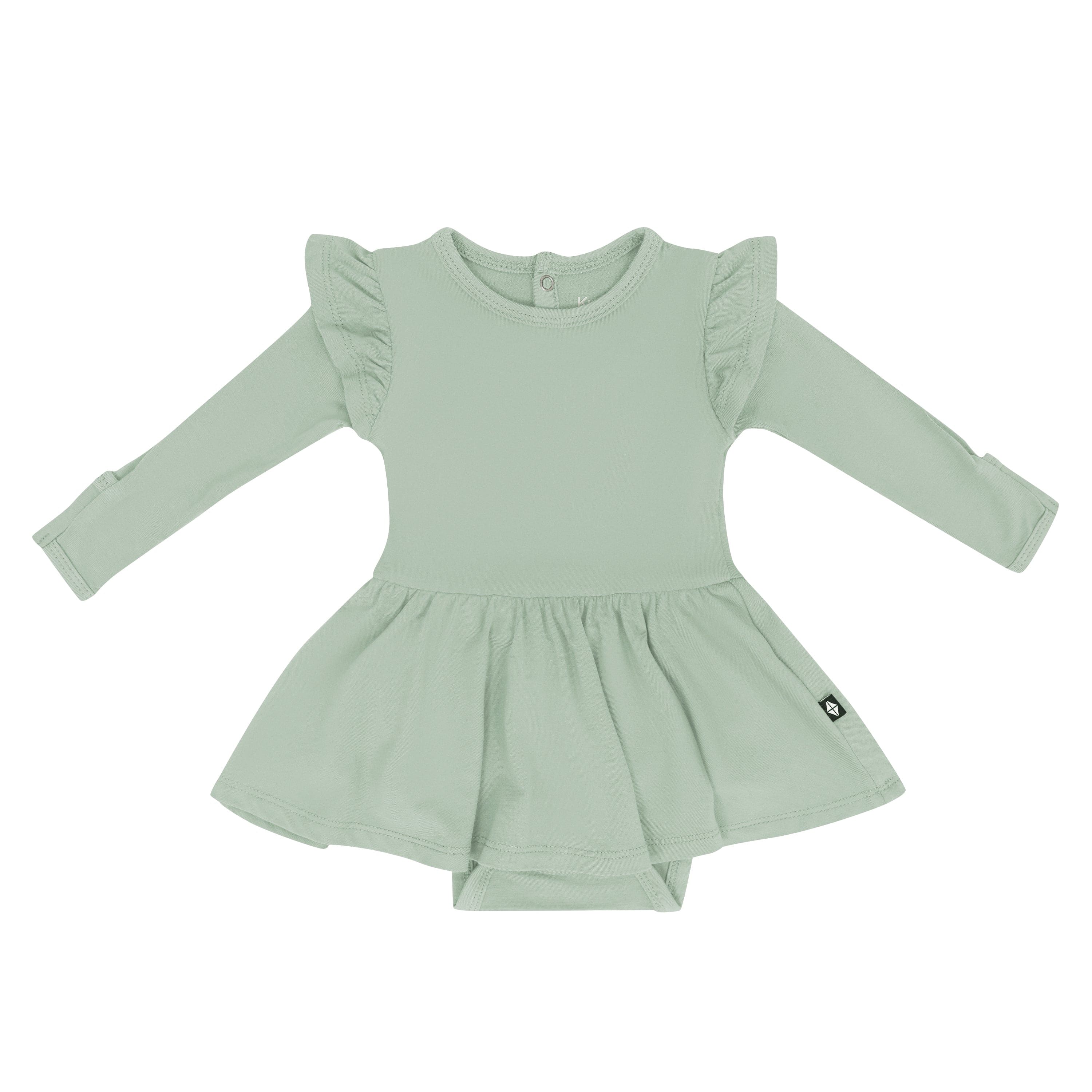 Kyte Baby Twirl Bodysuit Dress in Thyme