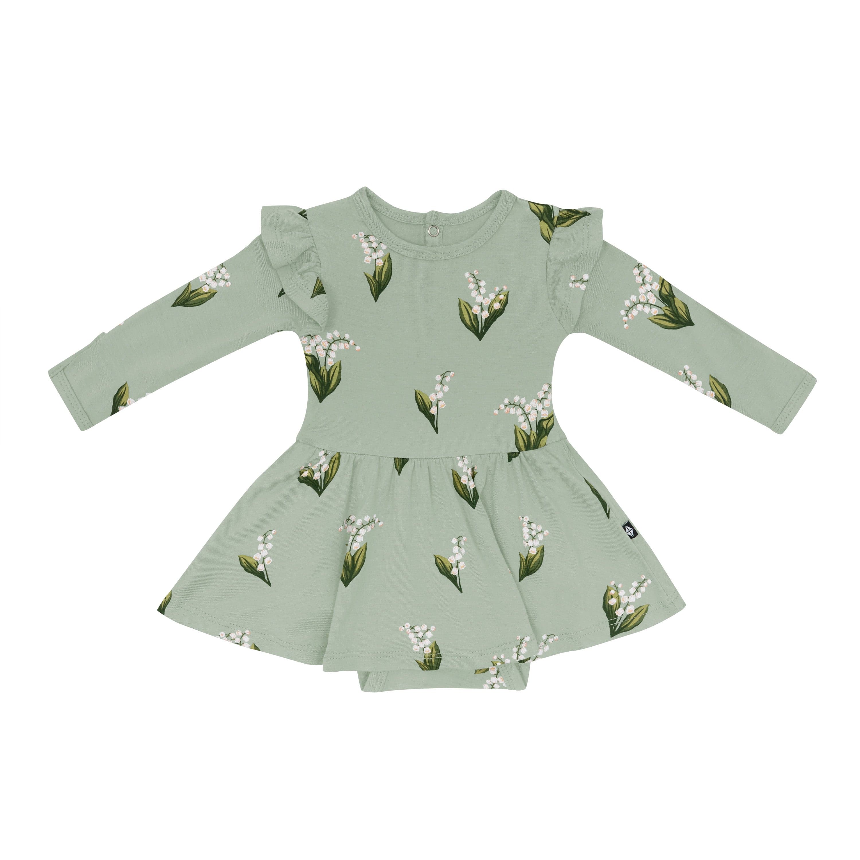 Kyte Baby Twirl Bodysuit Dress in Thyme Lily