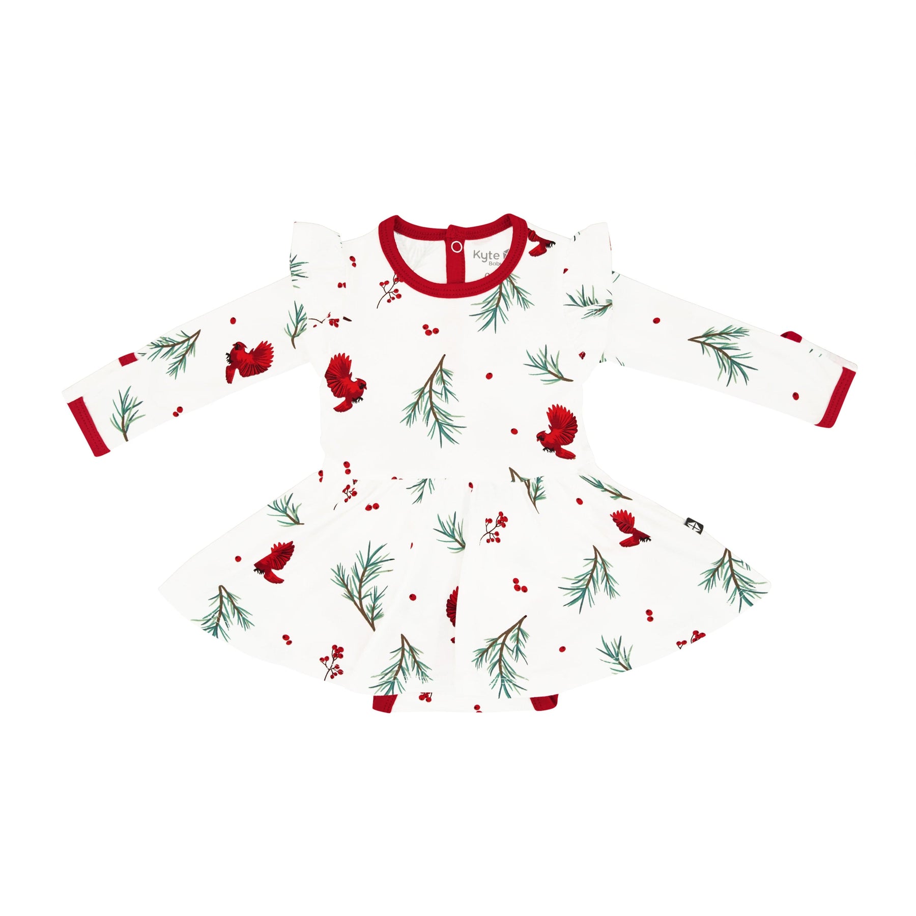 Kyte BABY LS Twirl Bodysuit Dress Long Sleeve Twirl Bodysuit Dress in Winterberry