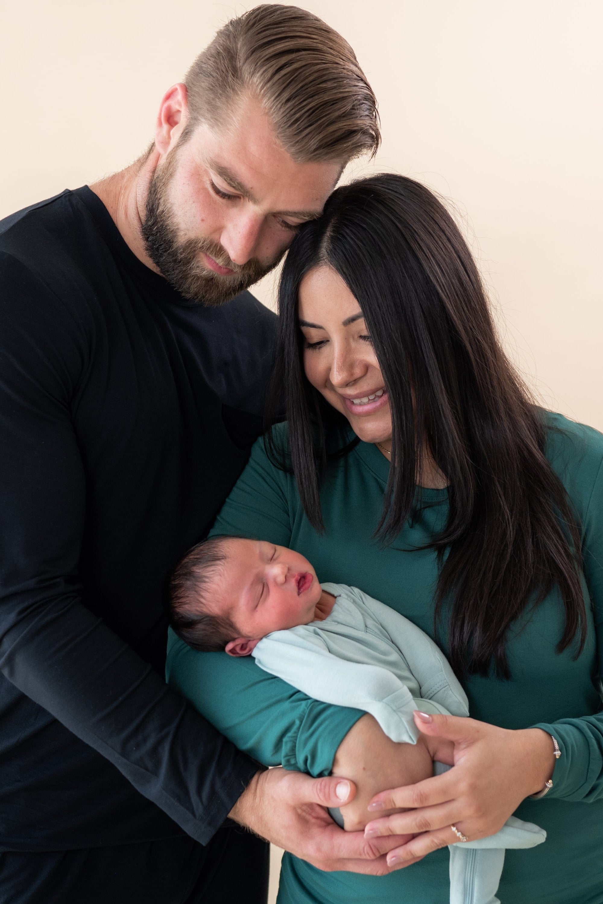 Family wearing matching Kyte Baby bamboo sleepwear