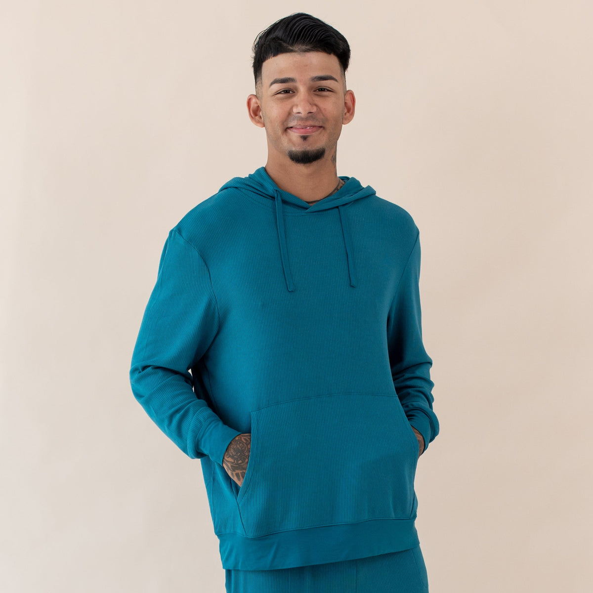 Kyte Baby Men's Ribbed Hoodie Men's Ribbed Hoodie in Loch