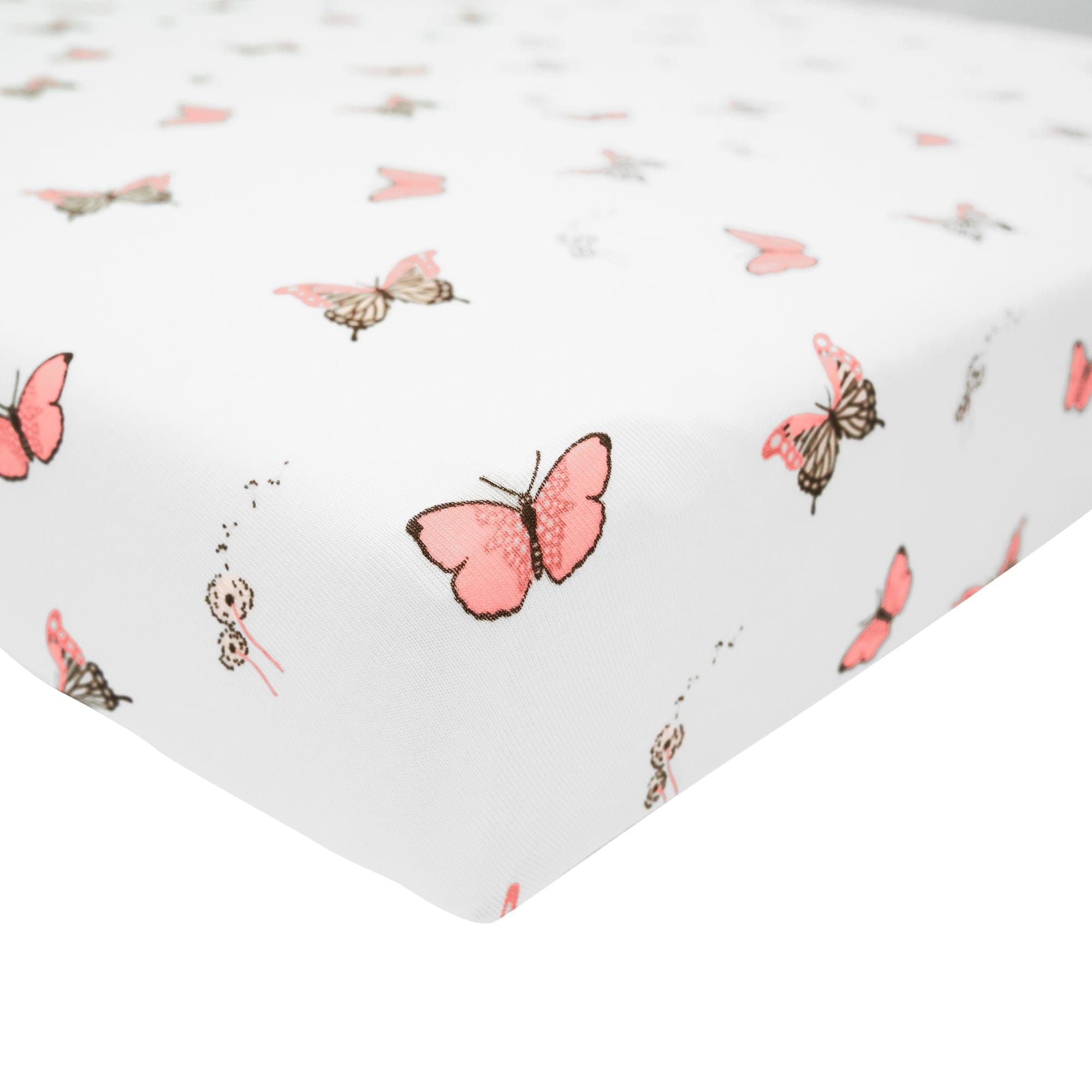 Corner of Kyte Baby Mini Crib Sheet in Butterfly