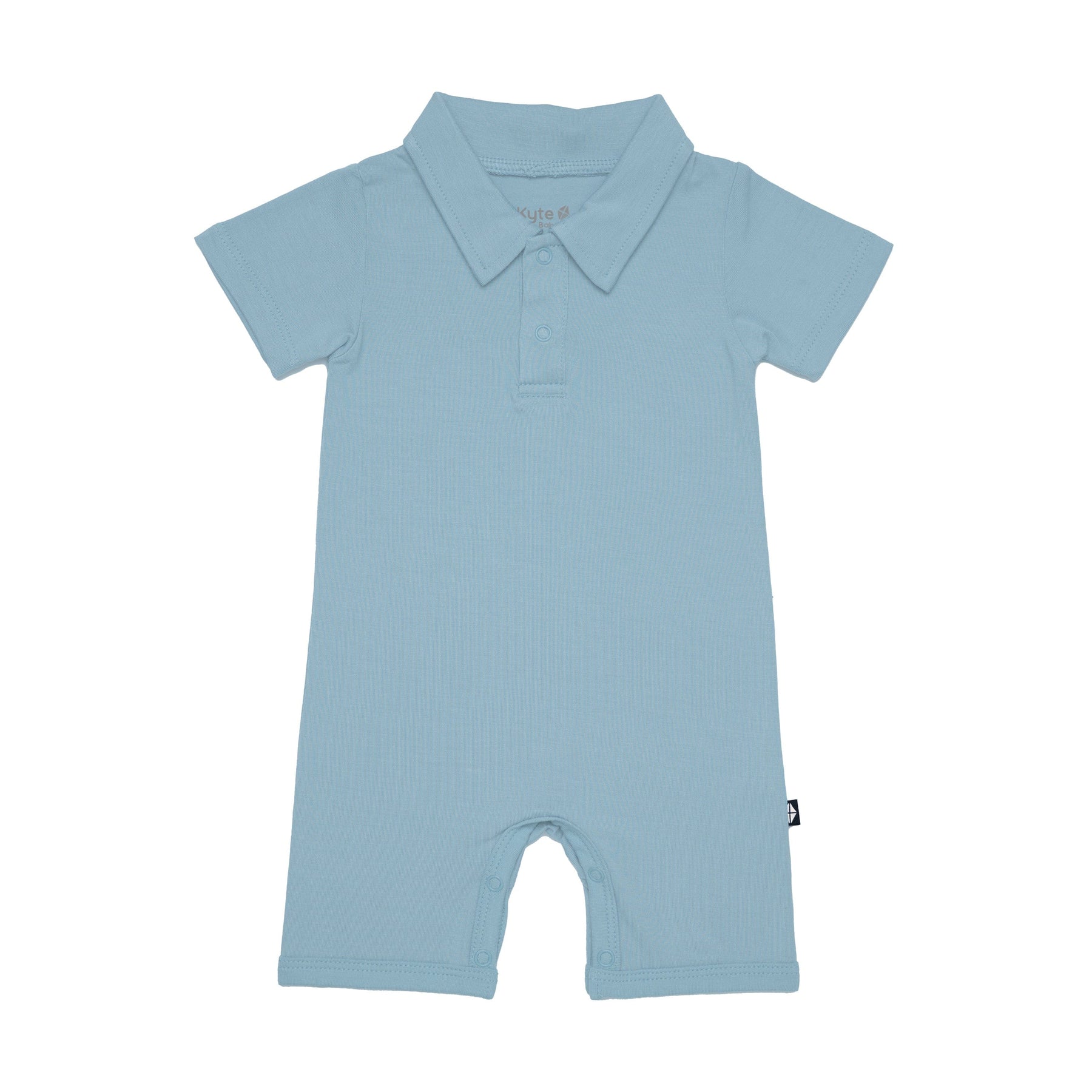 Kyte Baby Polo Short All Polo Shortall in Dusty Blue