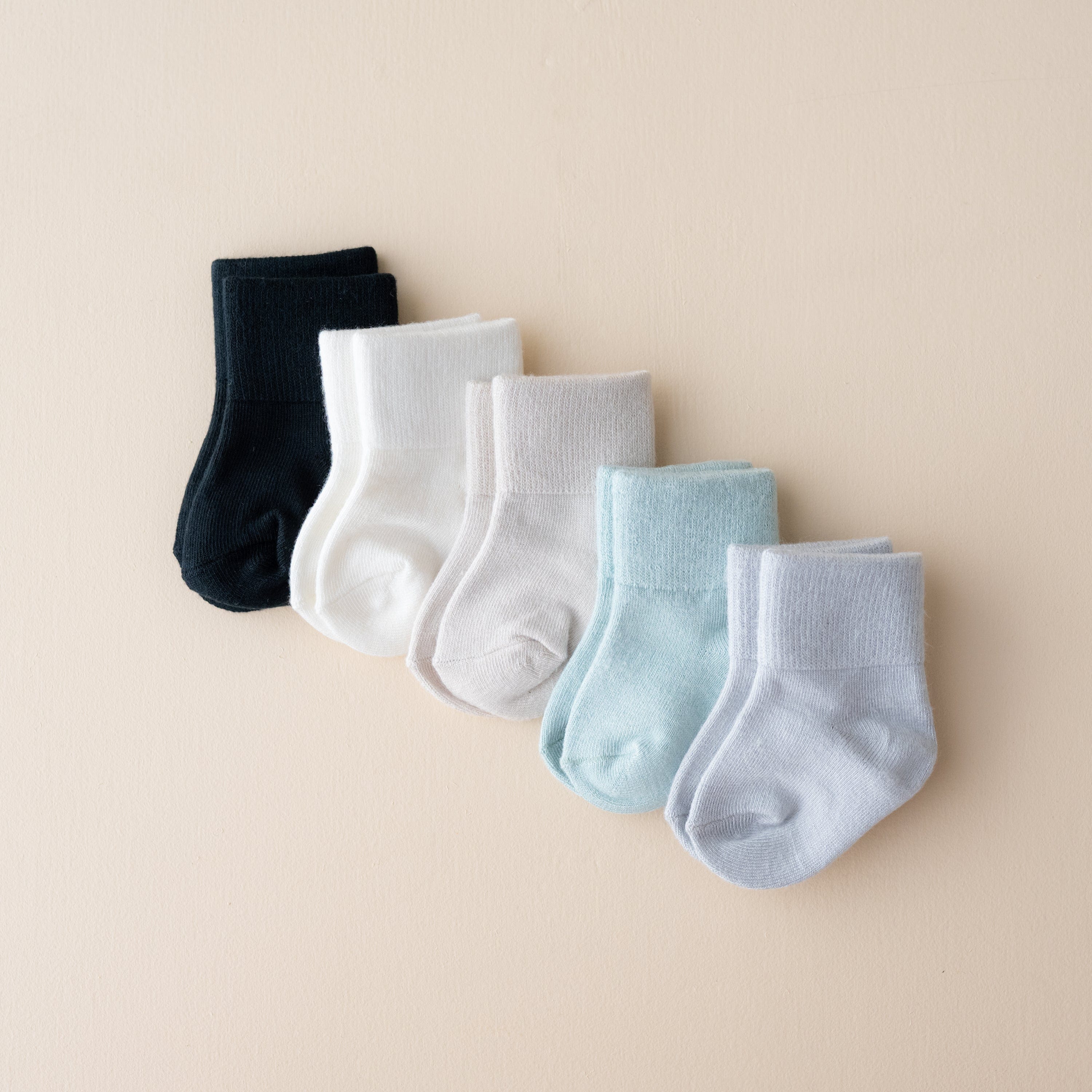 Kyte Baby Quarter Socks Quarter Socks Combo 5-Pack in Neutral set