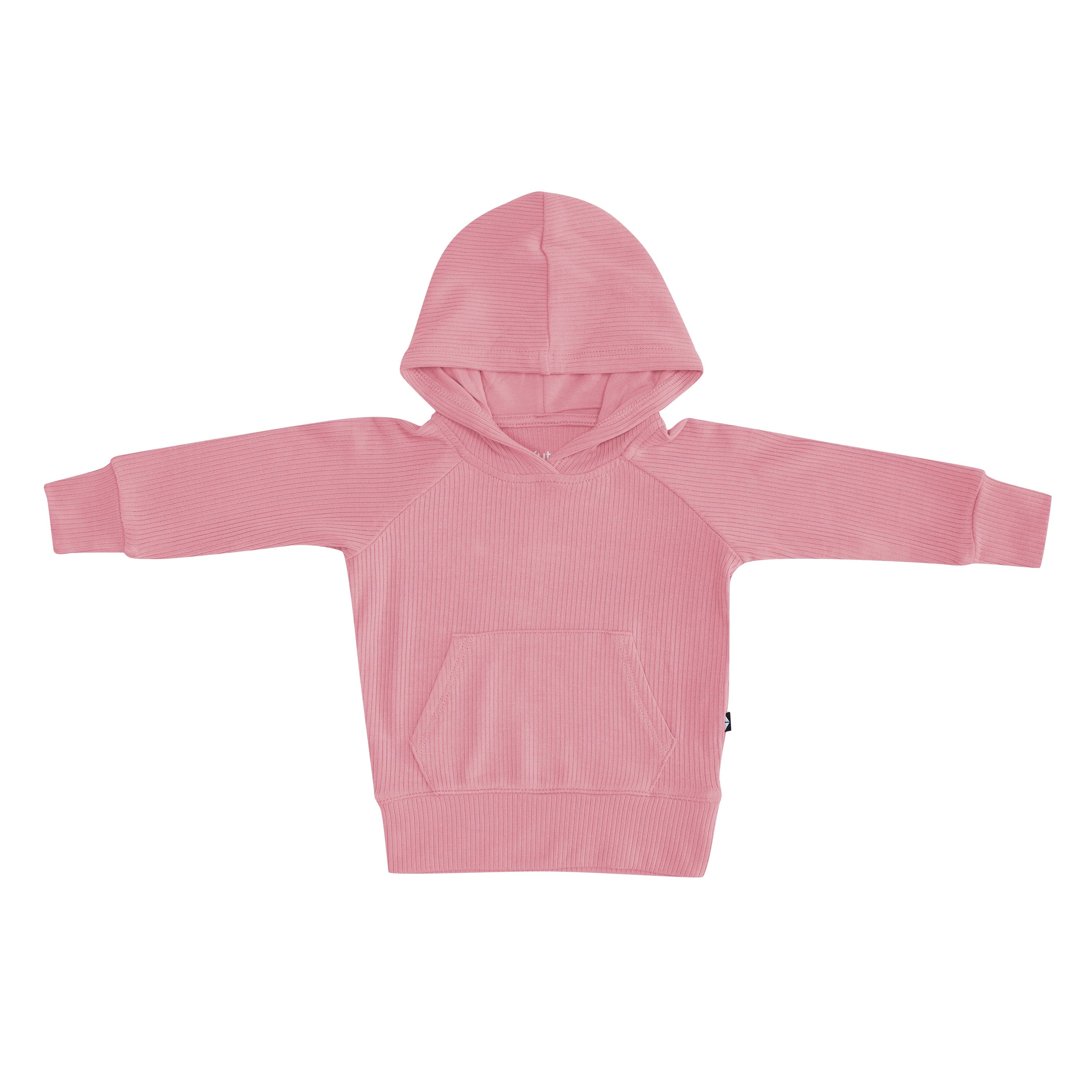 Kyte Baby Ribbed Hoodie Ribbed Hoodie in Apple Blossom