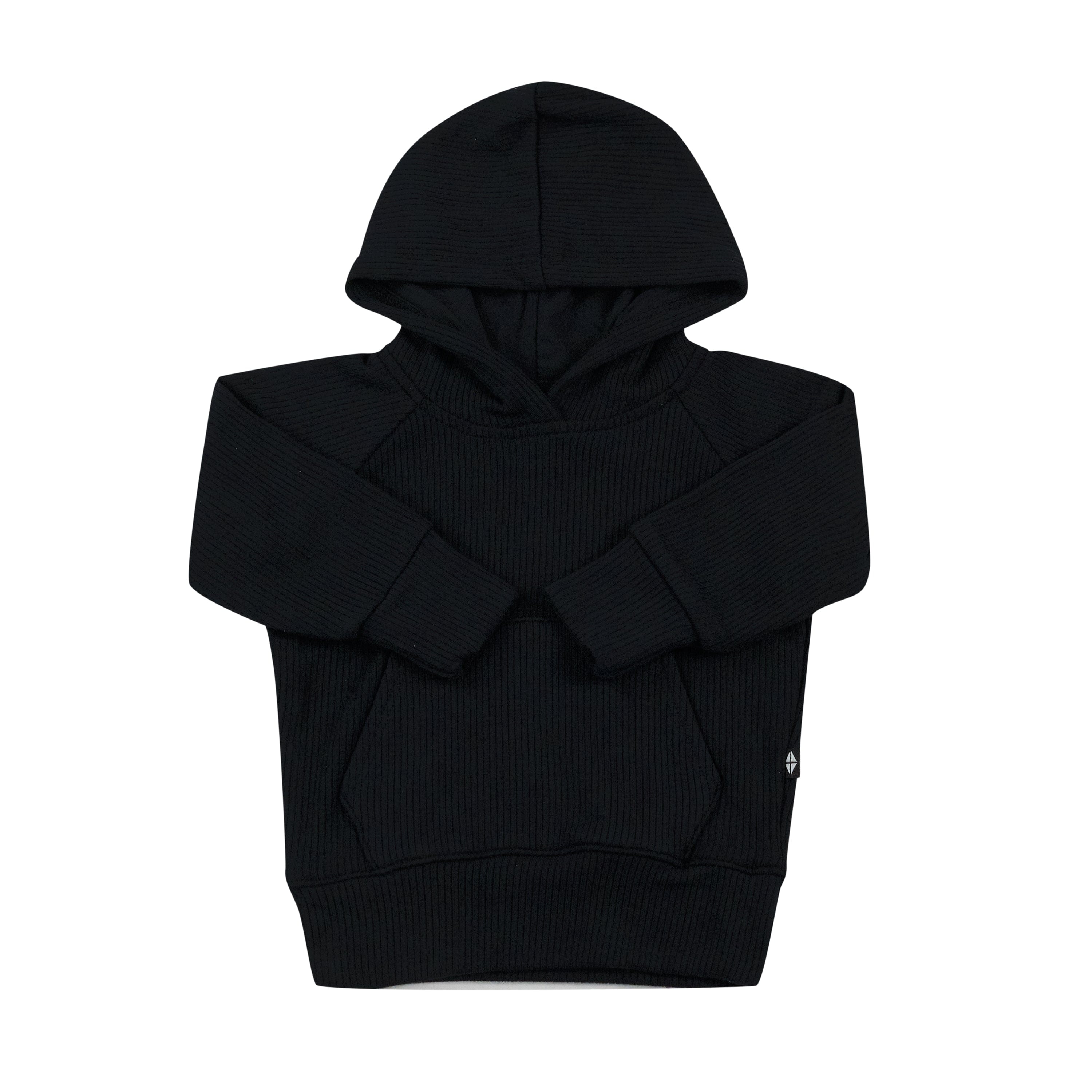 Black 2025 ribbed hoodie