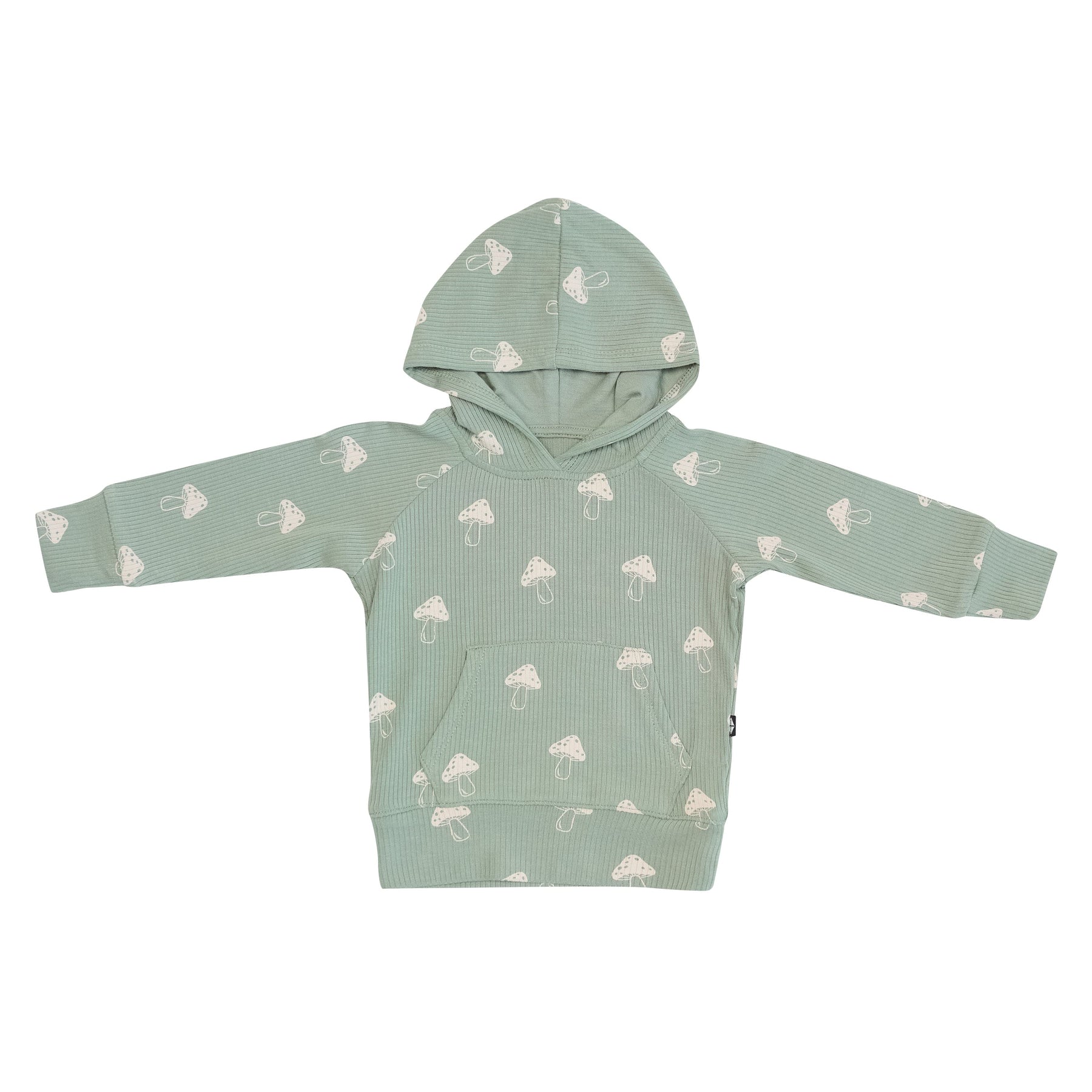 Kyte Baby Ribbed Hoodie Ribbed Hoodie in Mushroom