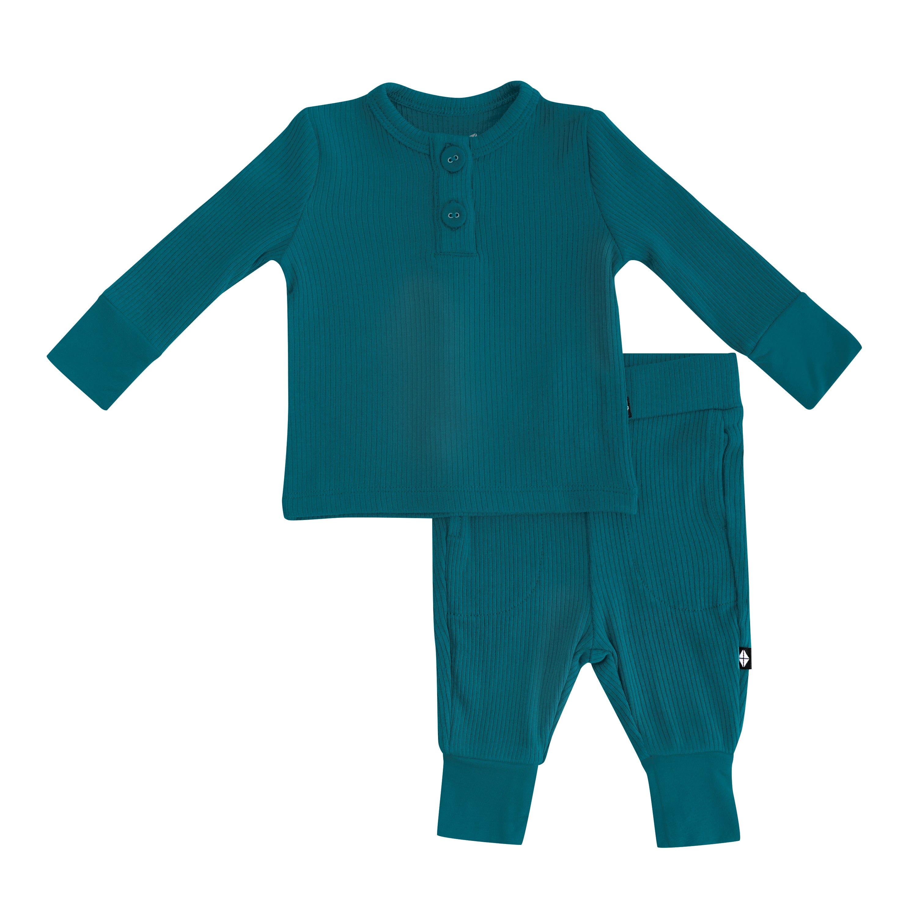 Kyte Baby Ribbed Infant Henley Set in Loch