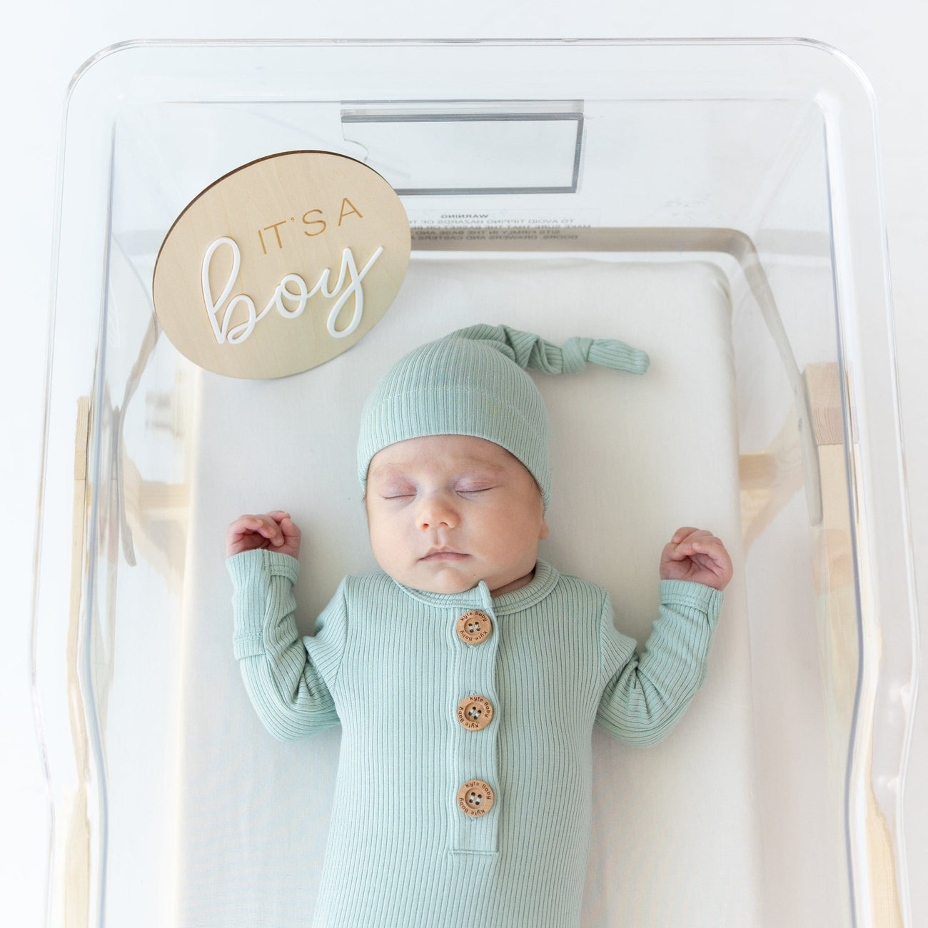 Kyte Baby Ribbed Knotted Gown with Hat Set - Loch