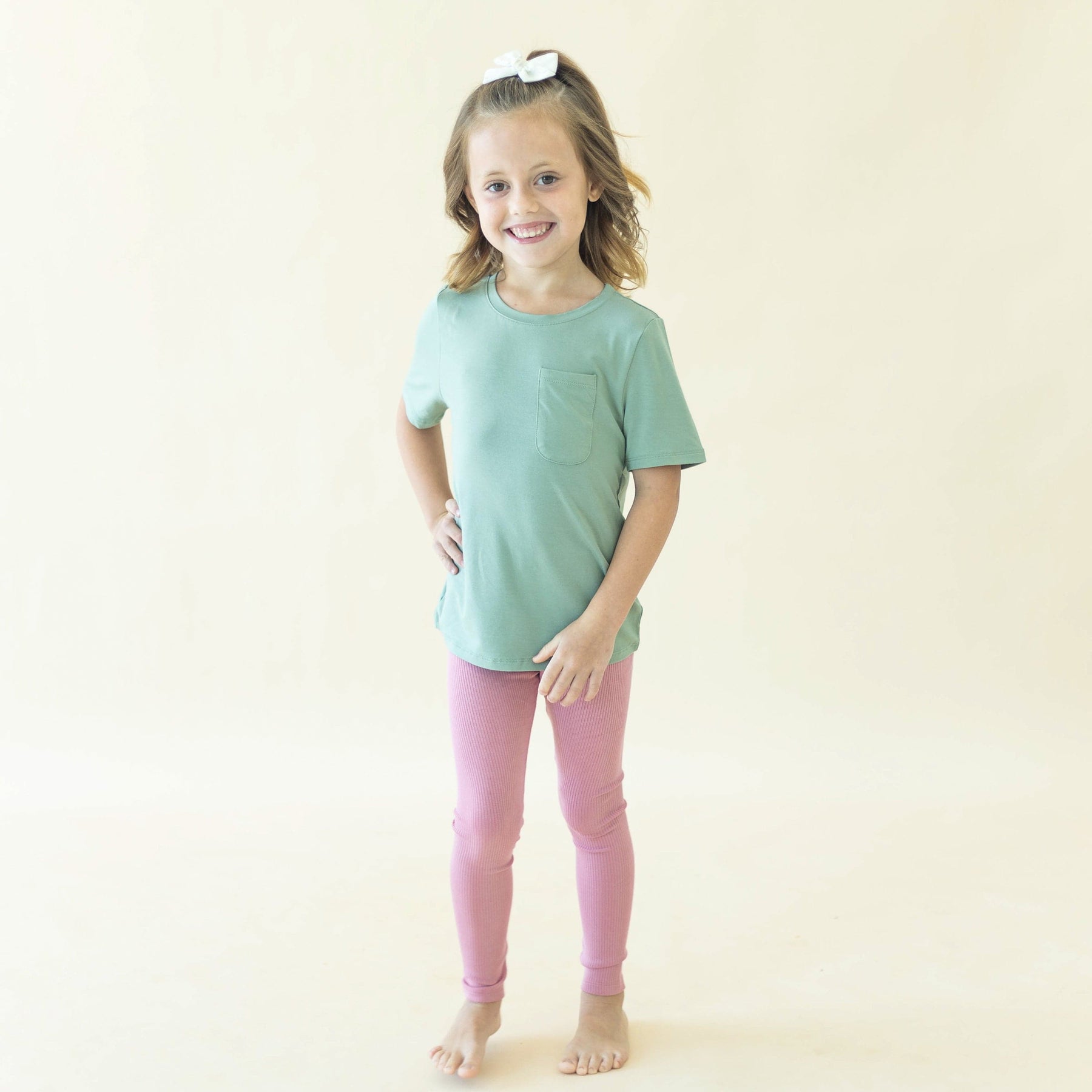 Kyte Baby Ribbed Leggings Ribbed Leggings in Apple Blossom