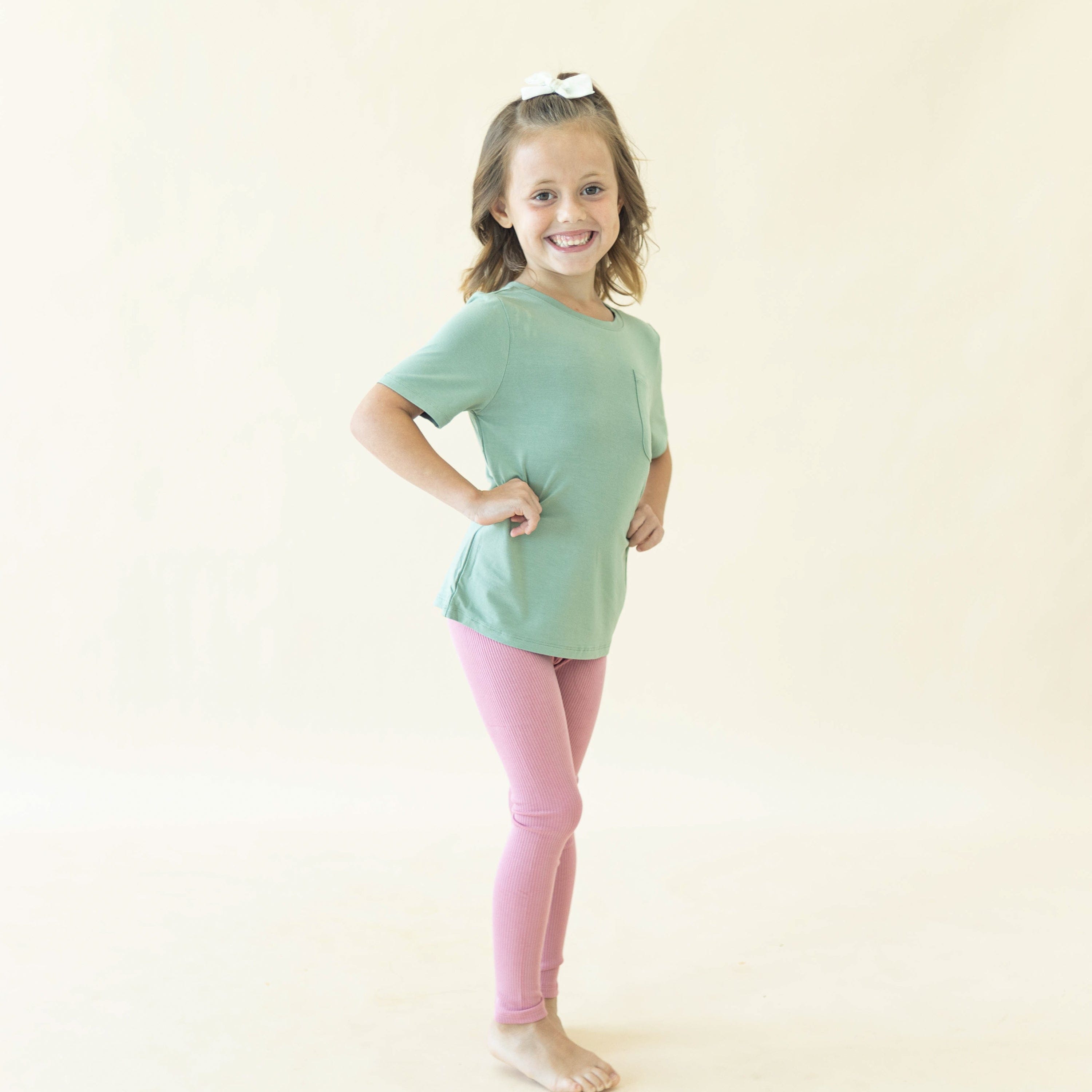 Kyte Baby Ribbed Leggings Ribbed Leggings in Apple Blossom