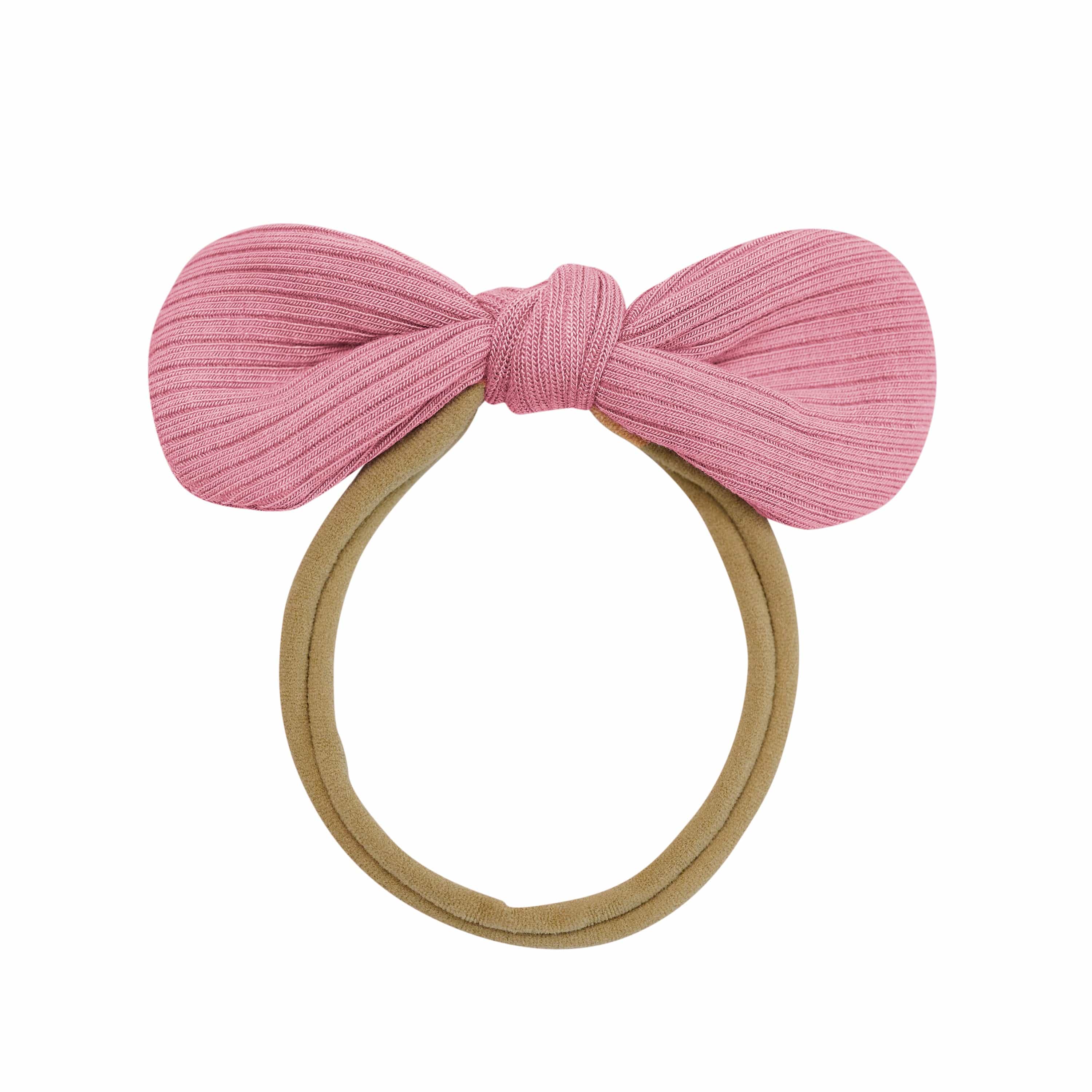 Kyte Baby Ribbed Nylon Bow Apple Blossom / One Size Ribbed Nylon Bow in Apple Blossom