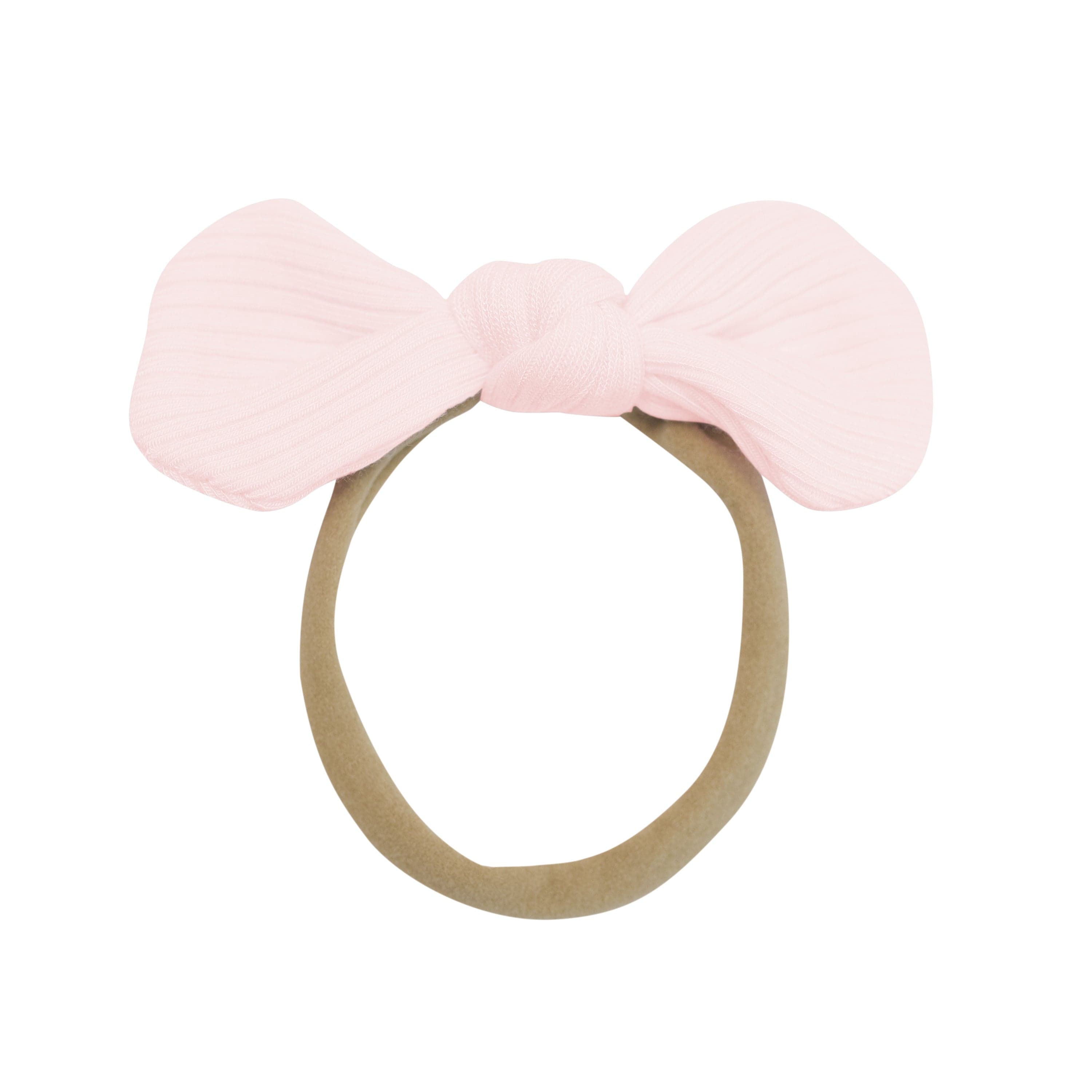 Kyte Baby Ribbed Nylon Bow Blush / One Size Ribbed Nylon Bow in Blush