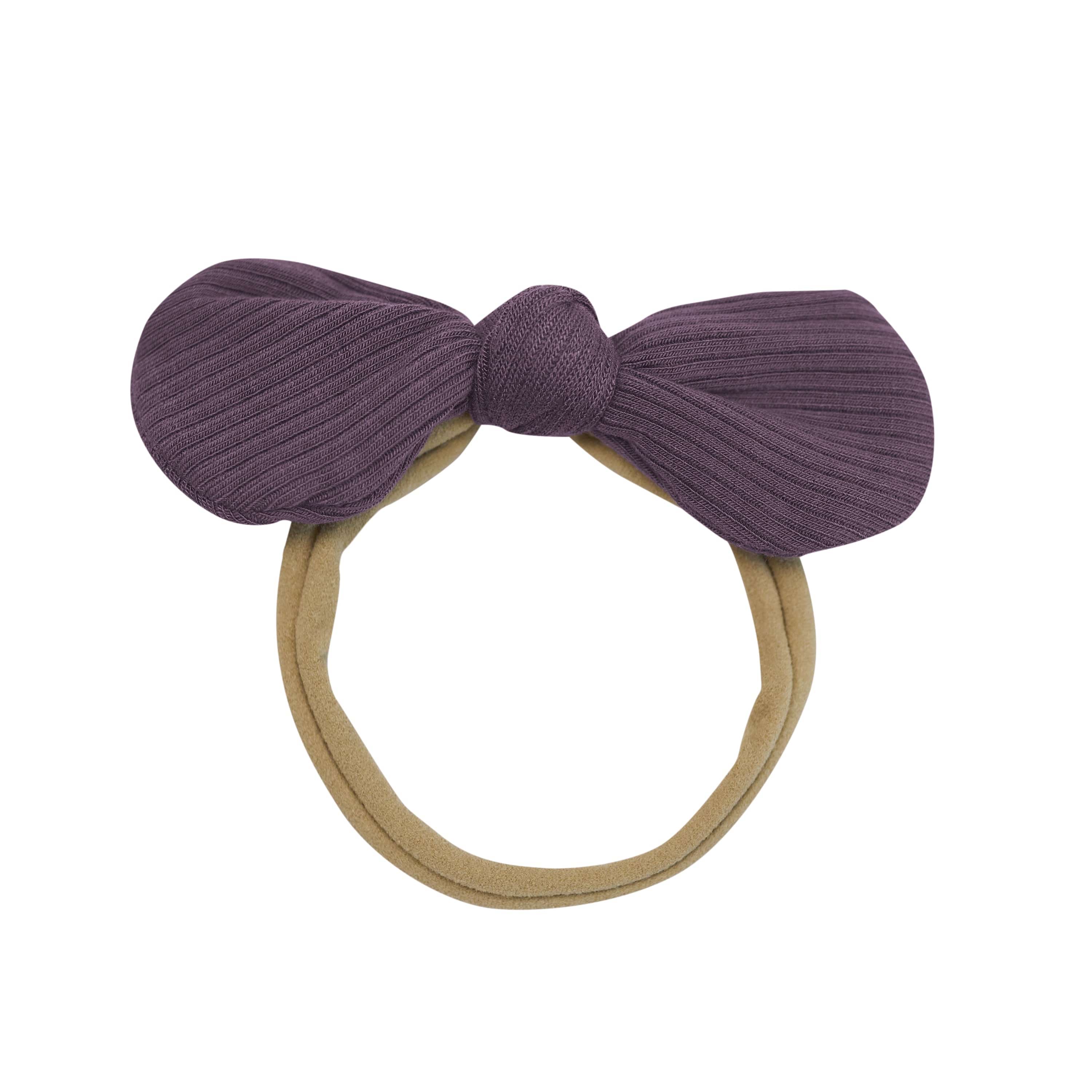 Kyte Baby Ribbed Nylon Bow Currant / One Size Ribbed Nylon Bow in Currant