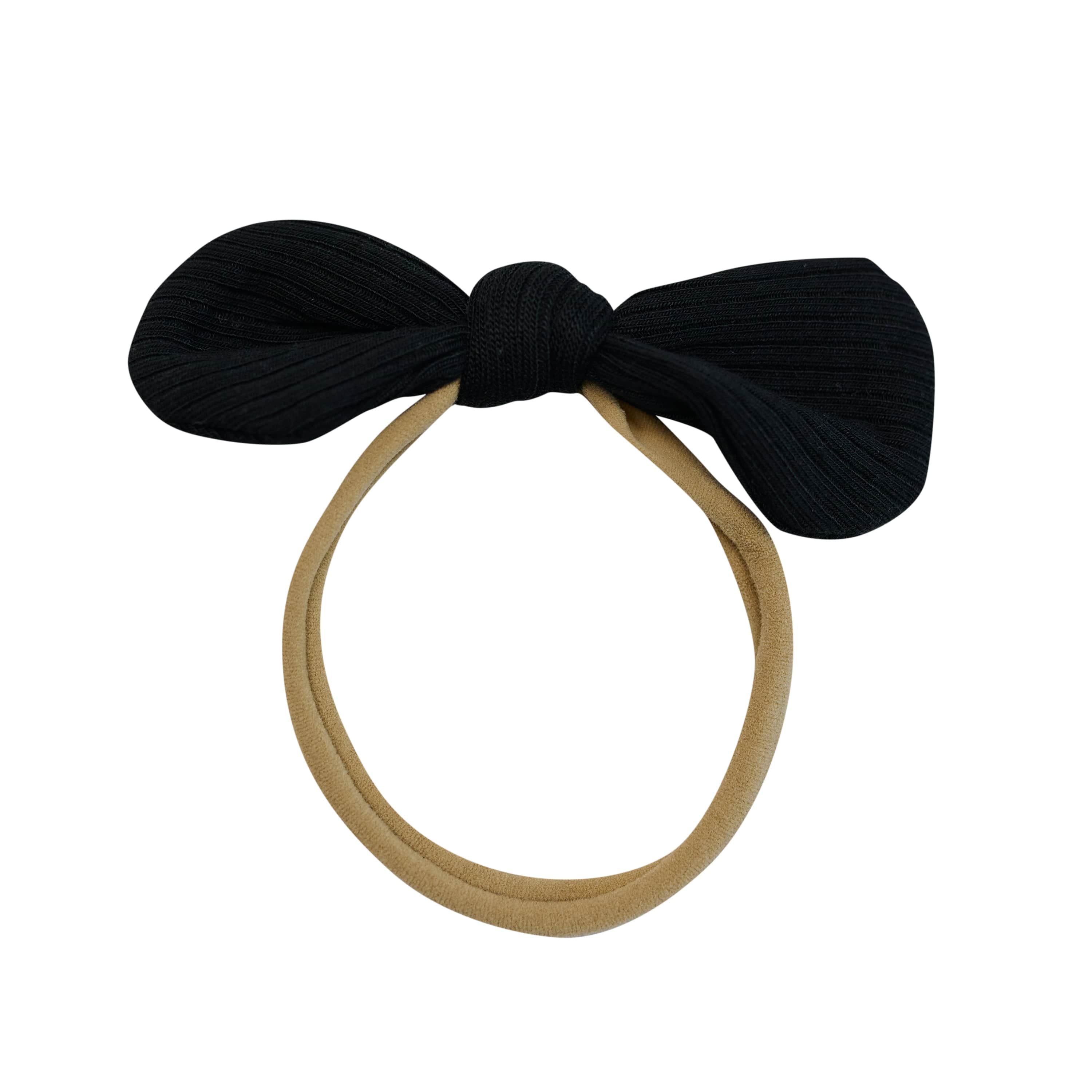 Kyte Baby Ribbed Nylon Bow Midnight / One Size Ribbed Nylon Bow in Midnight