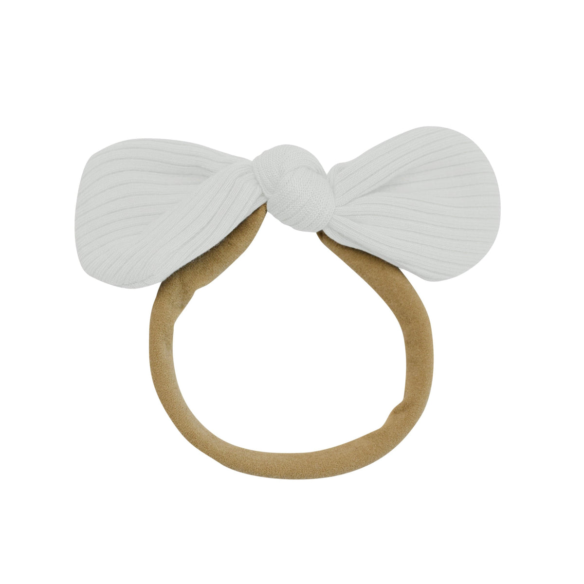 Kyte Baby Ribbed Nylon Bow Oat / One Size Ribbed Nylon Bow in Oat