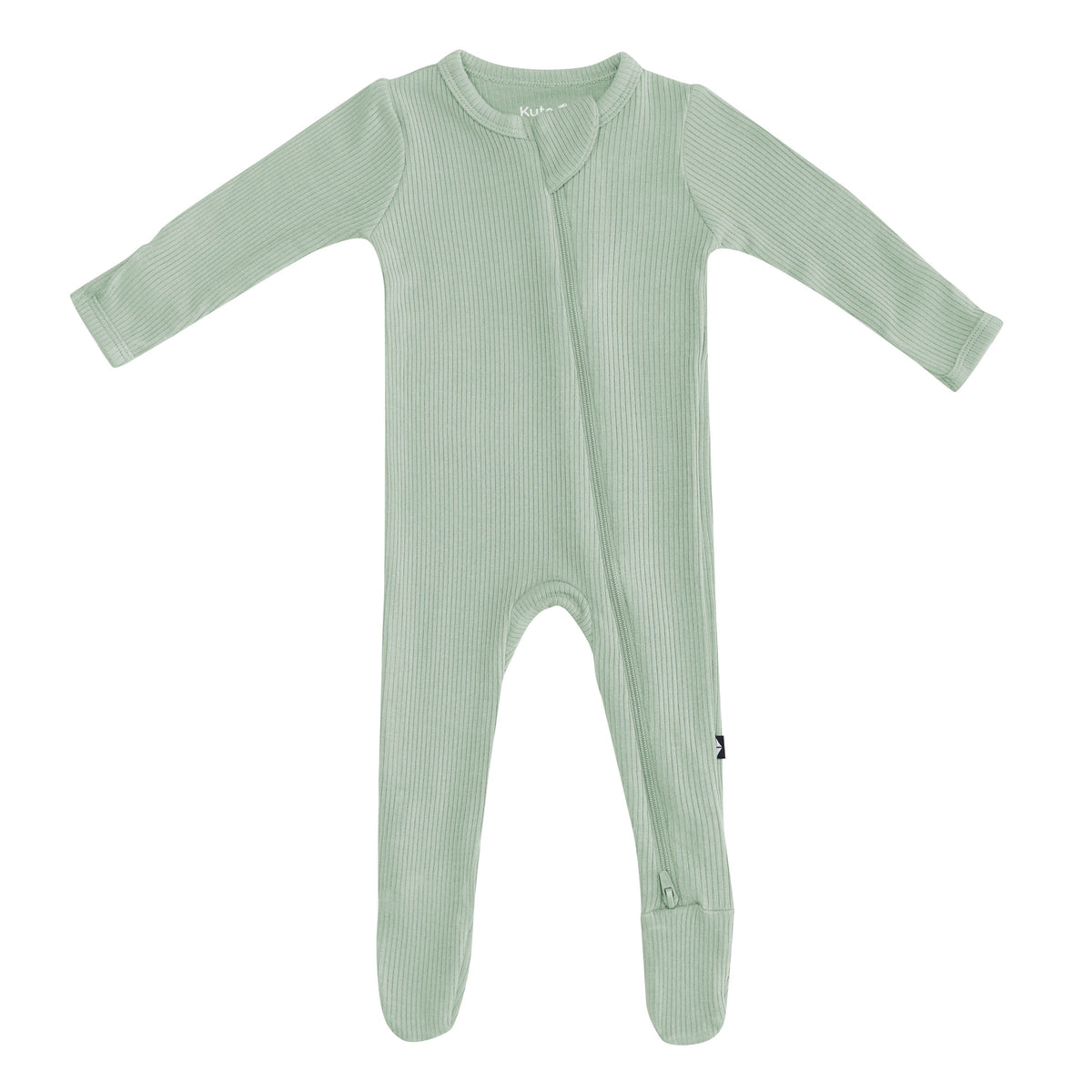 Kyte Baby Ribbed Zipper Footie Ribbed Zipper Footie in Thyme