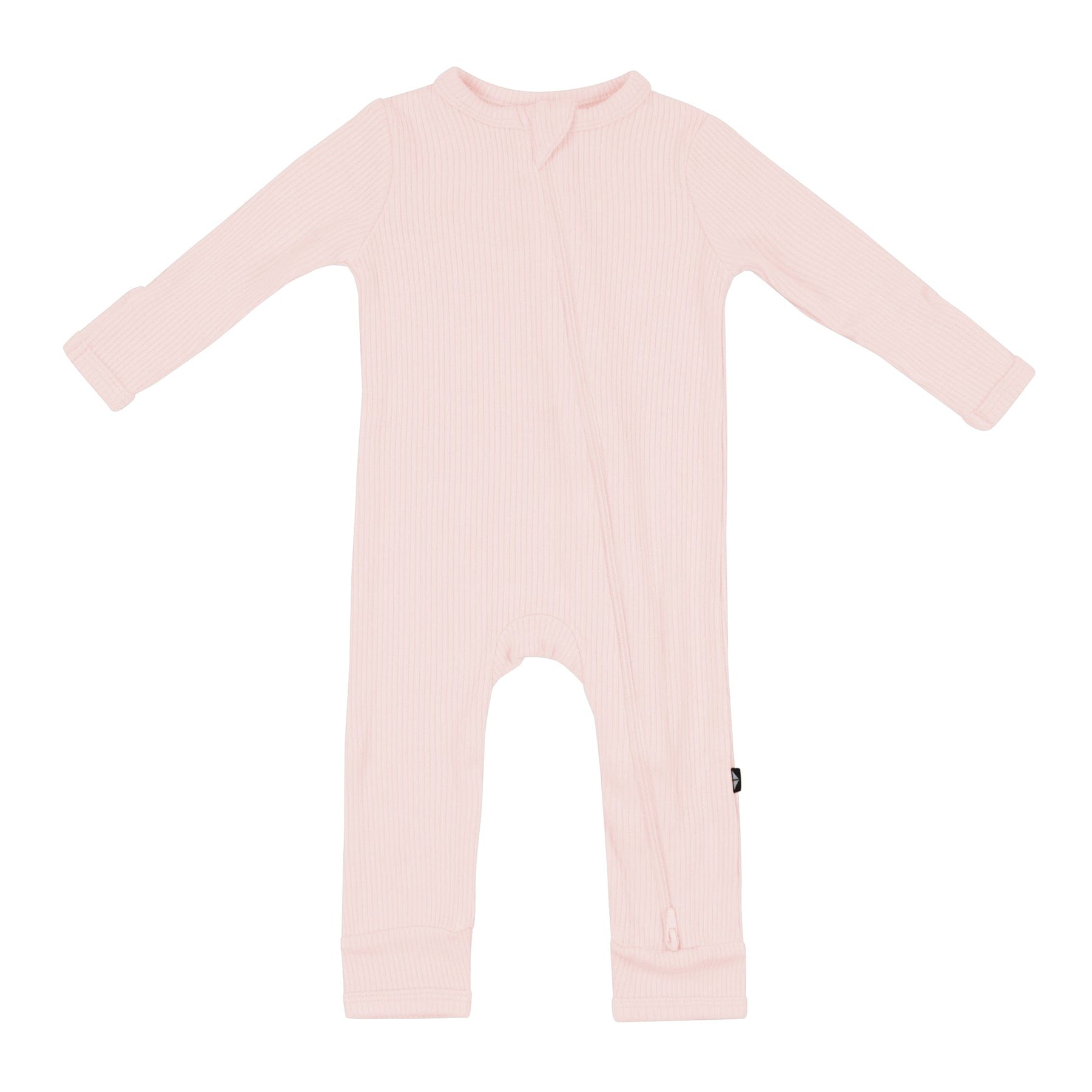 Kyte Baby Ribbed Zippered Romper in Blush