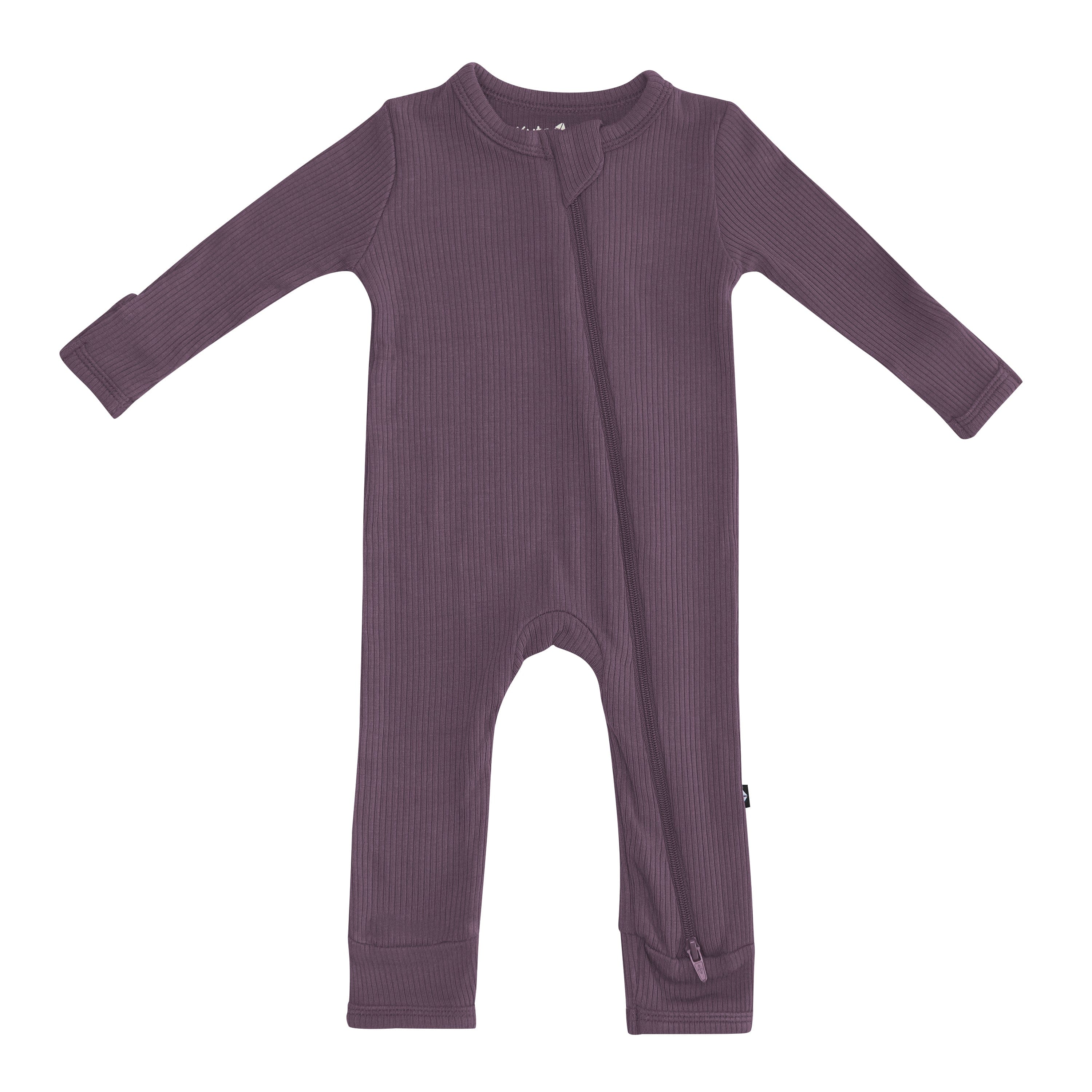 Kyte Baby Ribbed Zipper Romper Ribbed Zipper Romper in Currant