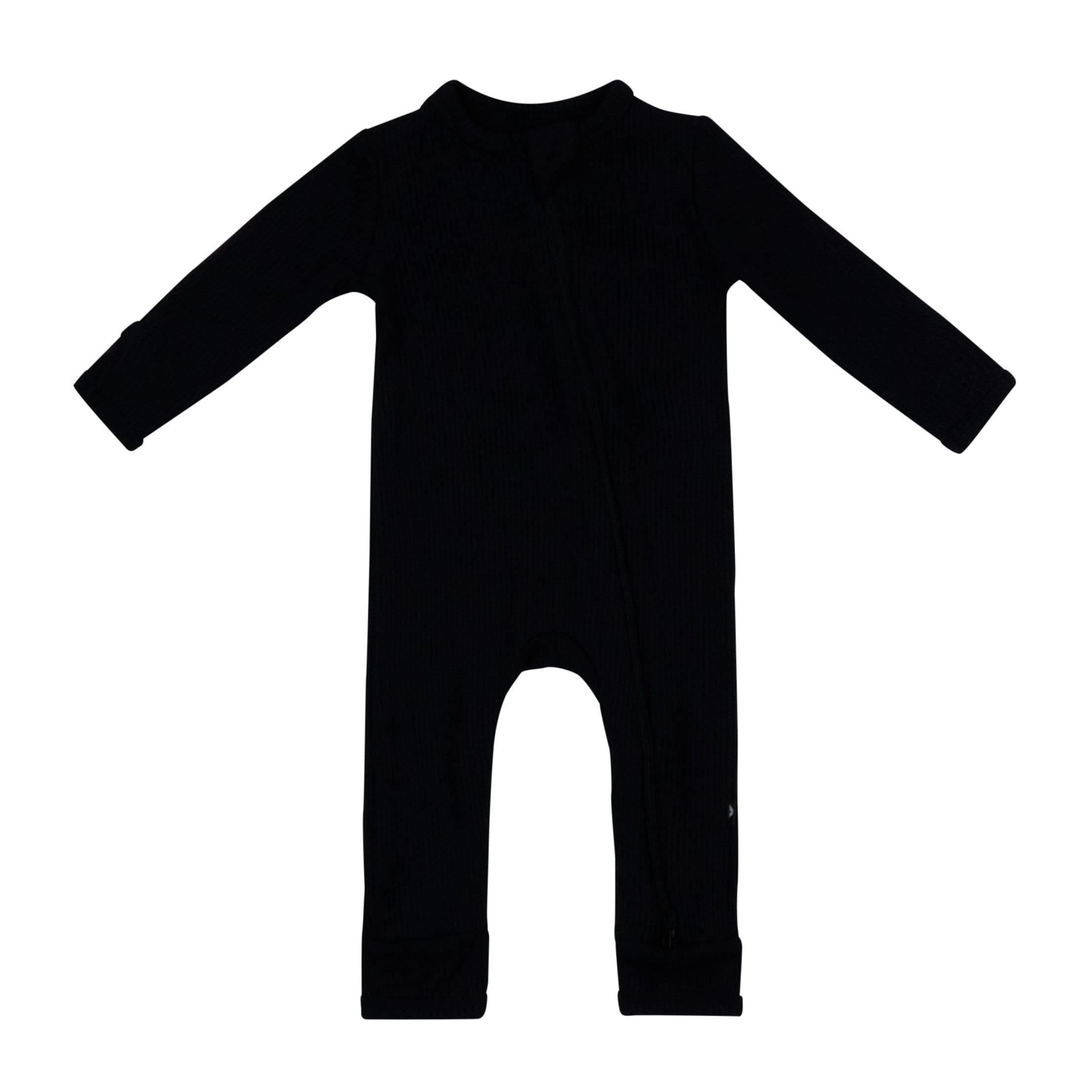 Kyte Baby Ribbed Zippered Romper in Midnight