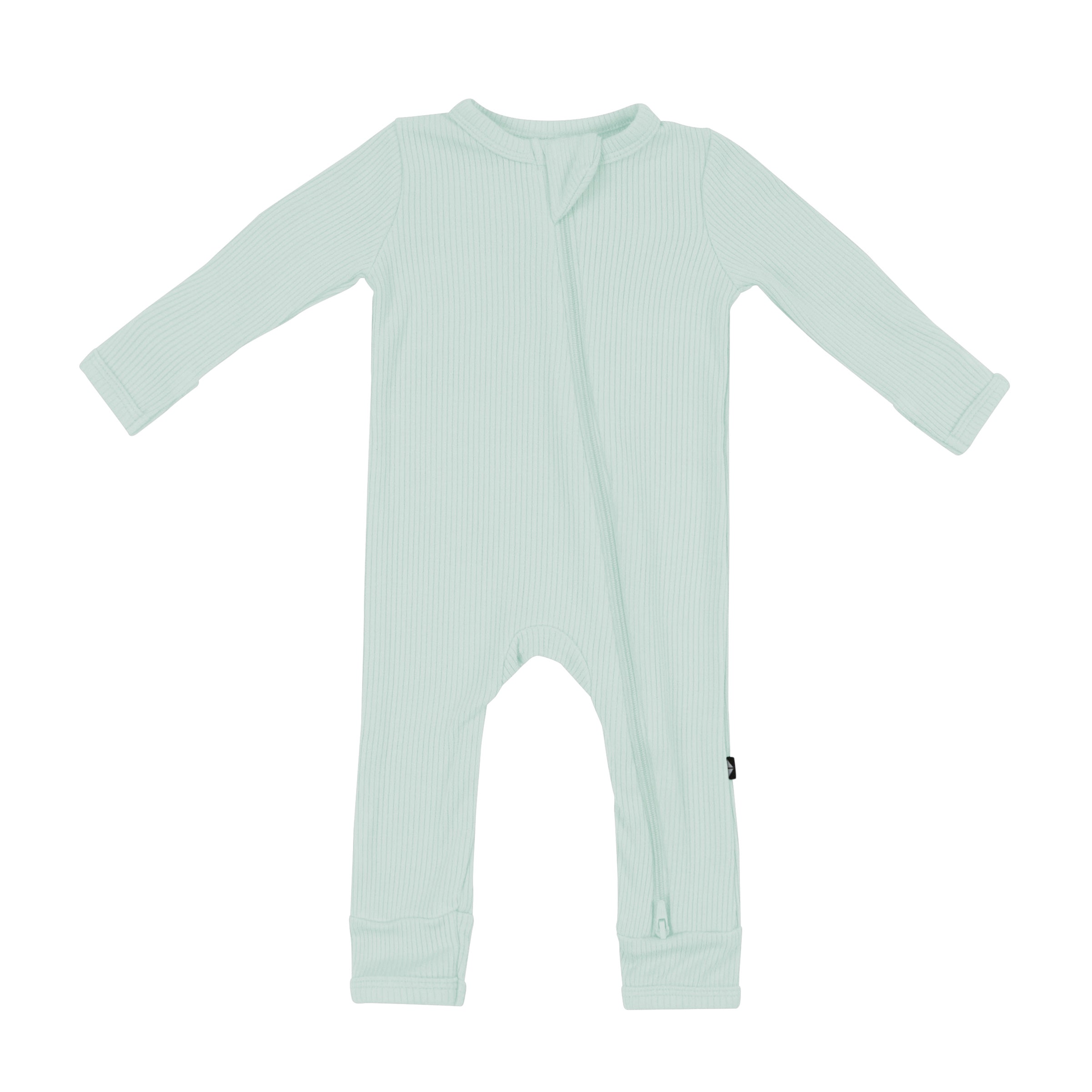 Kyte Baby Ribbed Zippered Romper in Sage