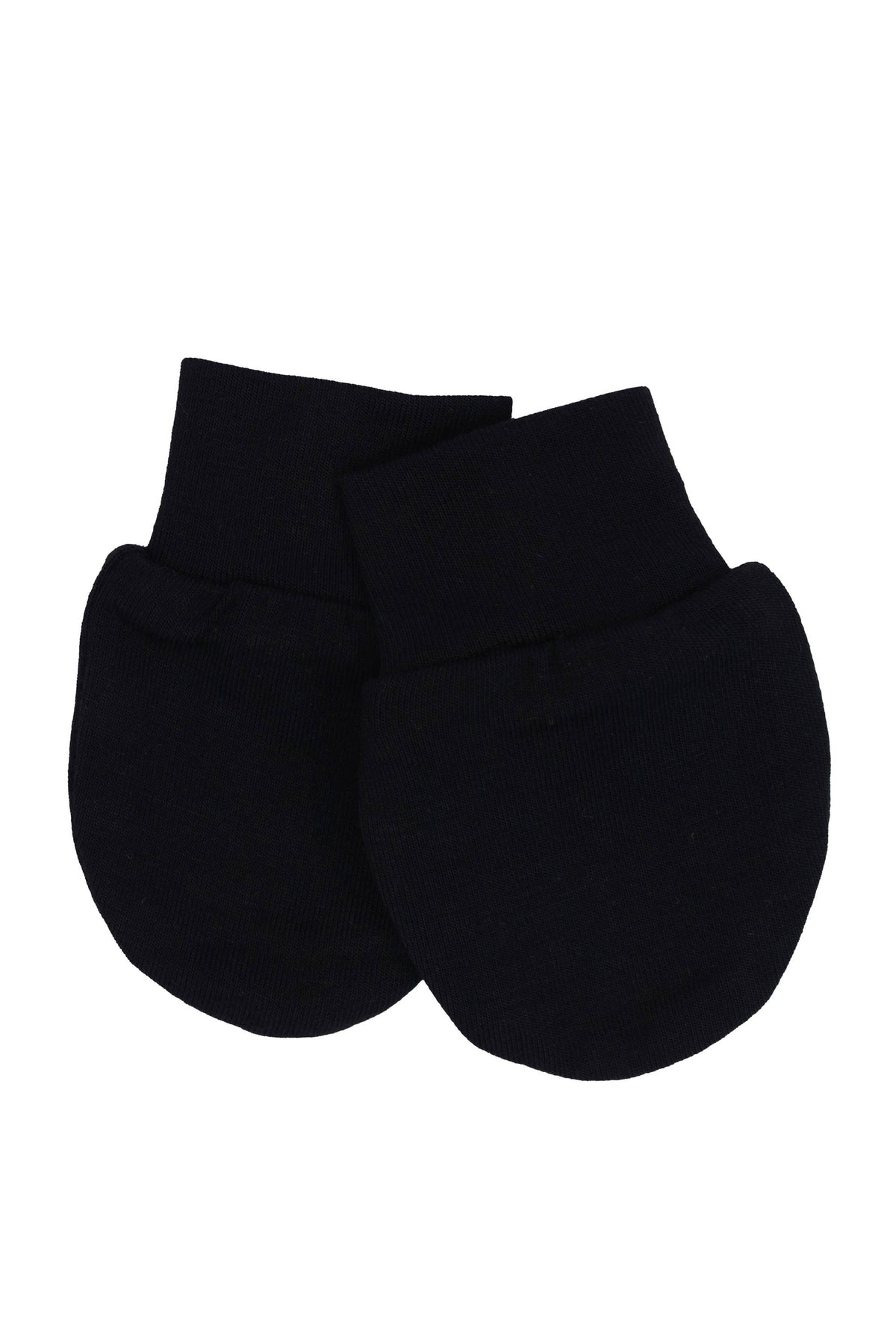 Flat lay of Kyte Baby Scratch Mittens Midnight 