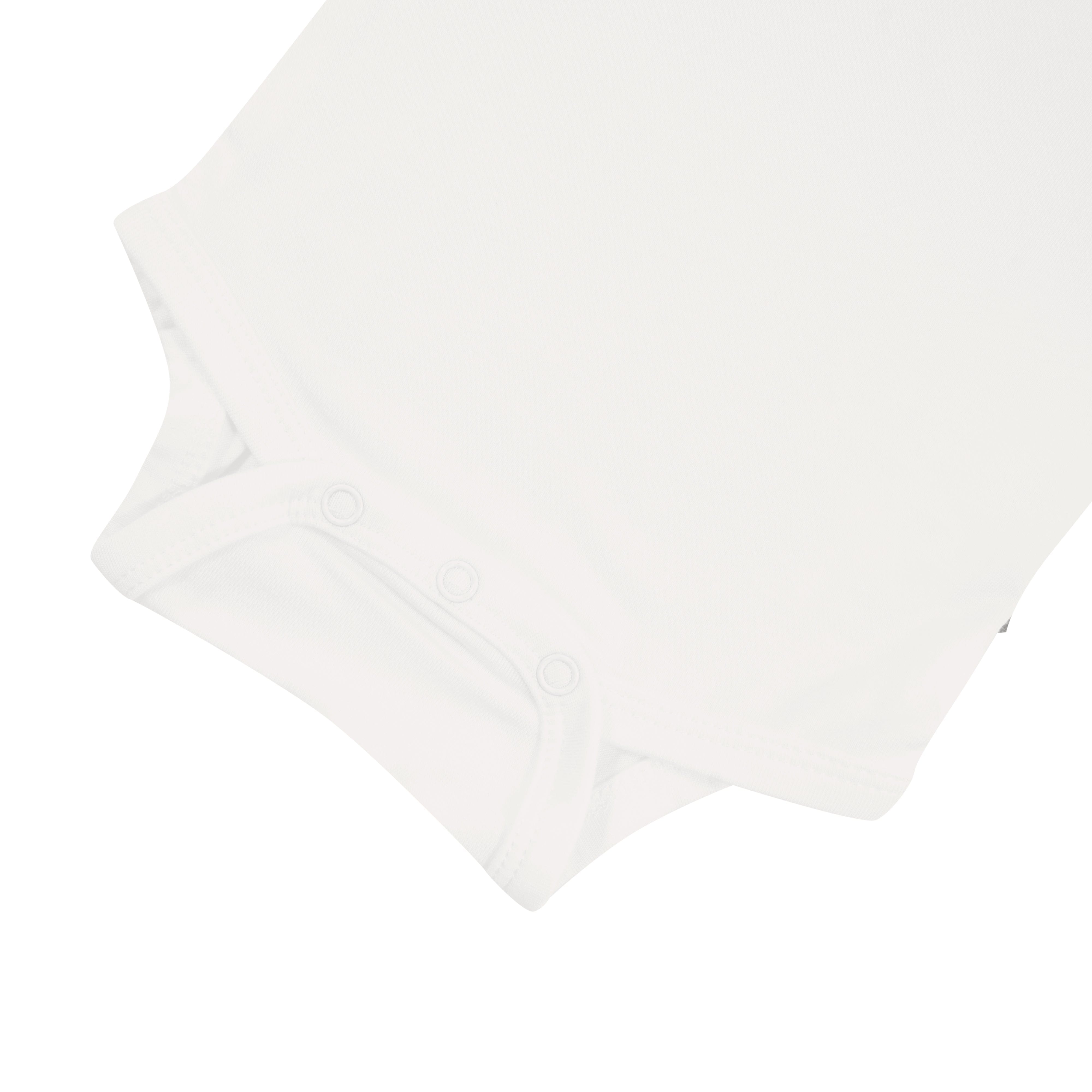 Snap bottom of Kyte Baby bamboo infant Bodysuit in Cloud