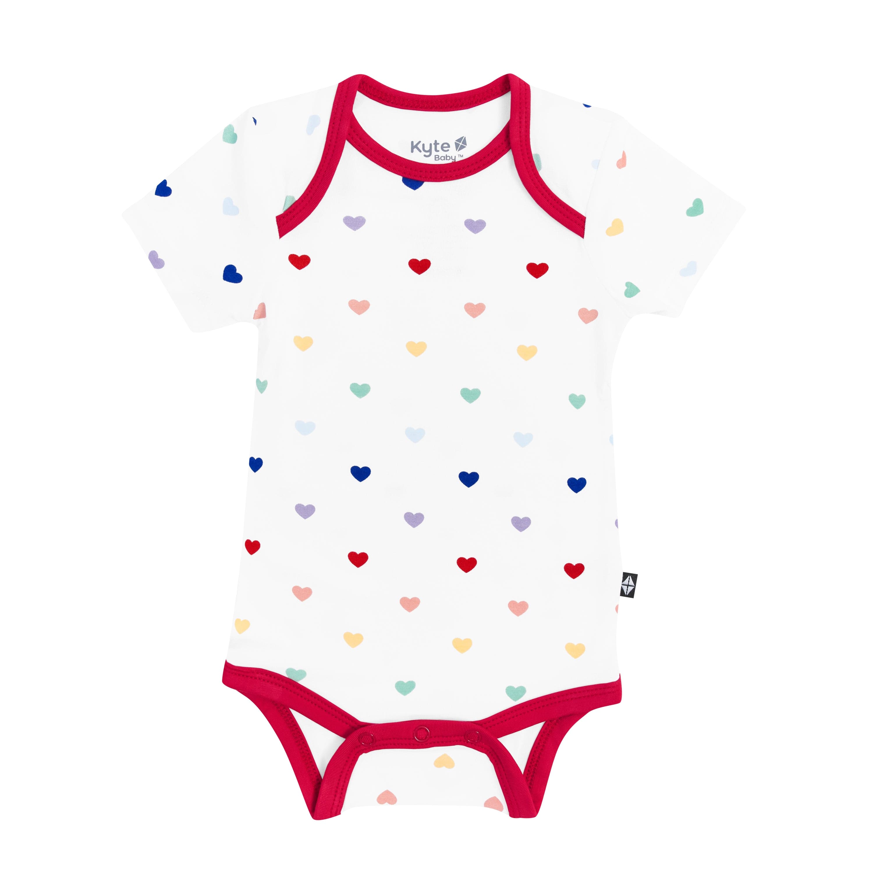 Kyte Baby Short Sleeve Bodysuits Bodysuit in Cloud Rainbow Heart