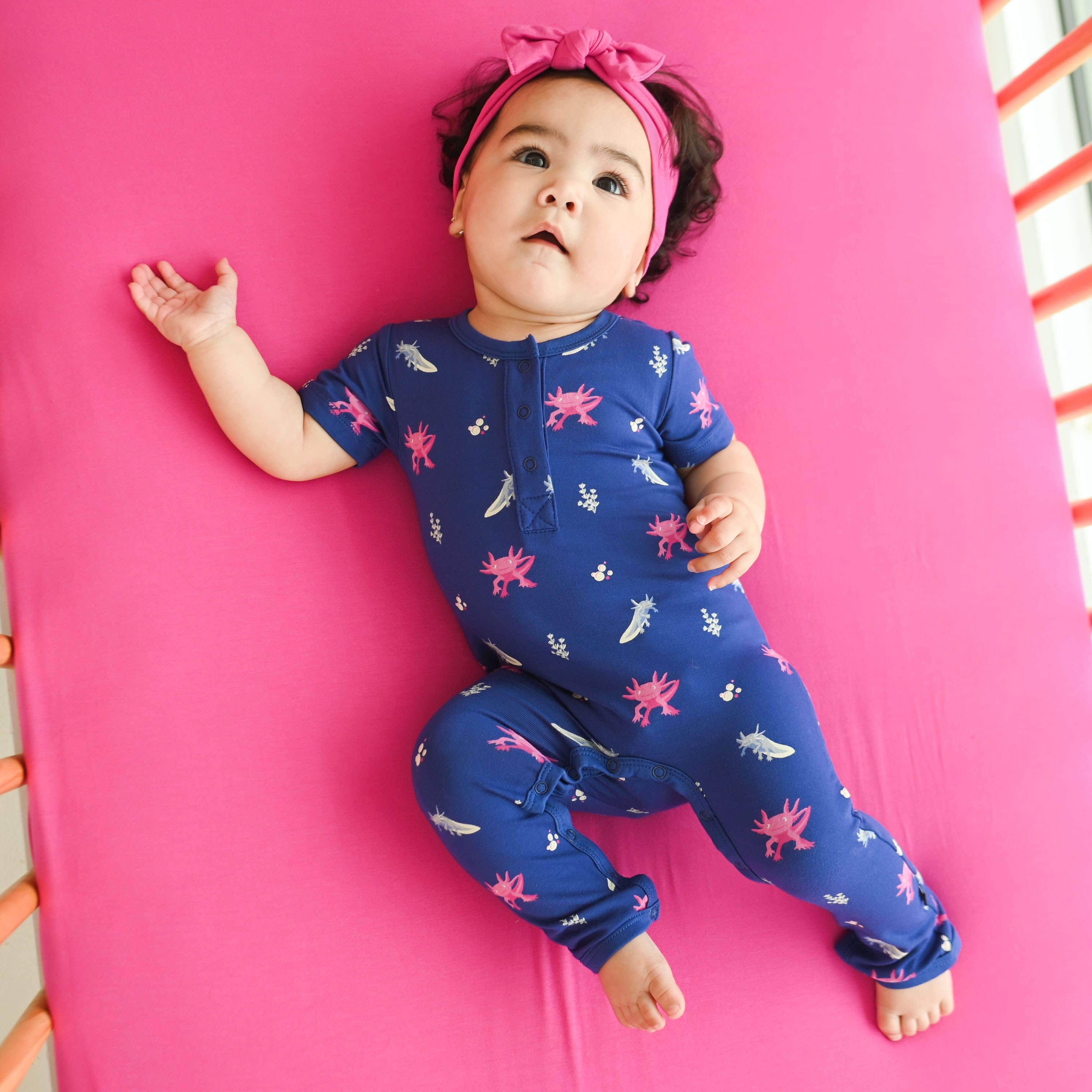 Kyte Baby Short Sleeve Rompers Short Sleeve Romper in Axolotl