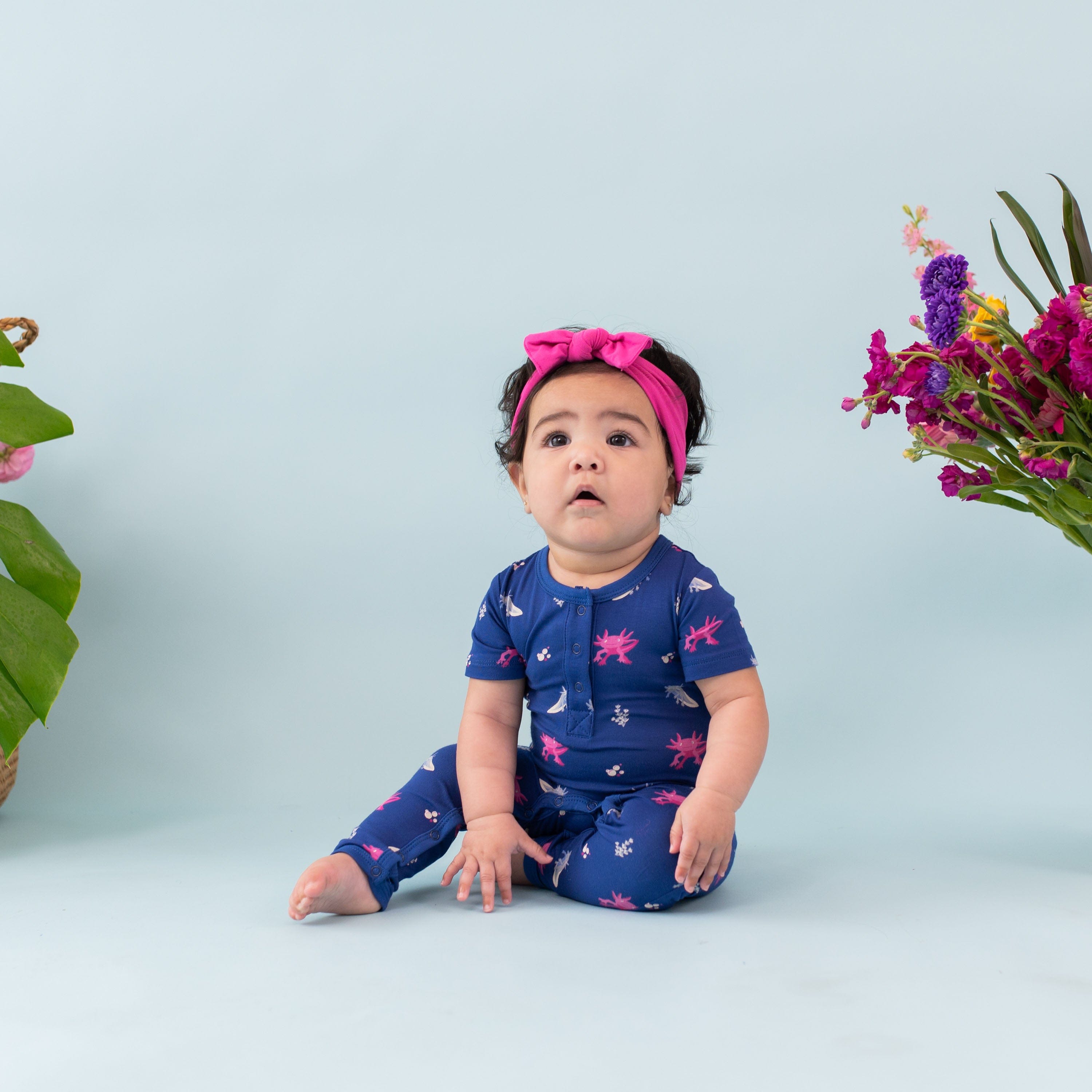 Kyte Baby Short Sleeve Rompers Short Sleeve Romper in Axolotl