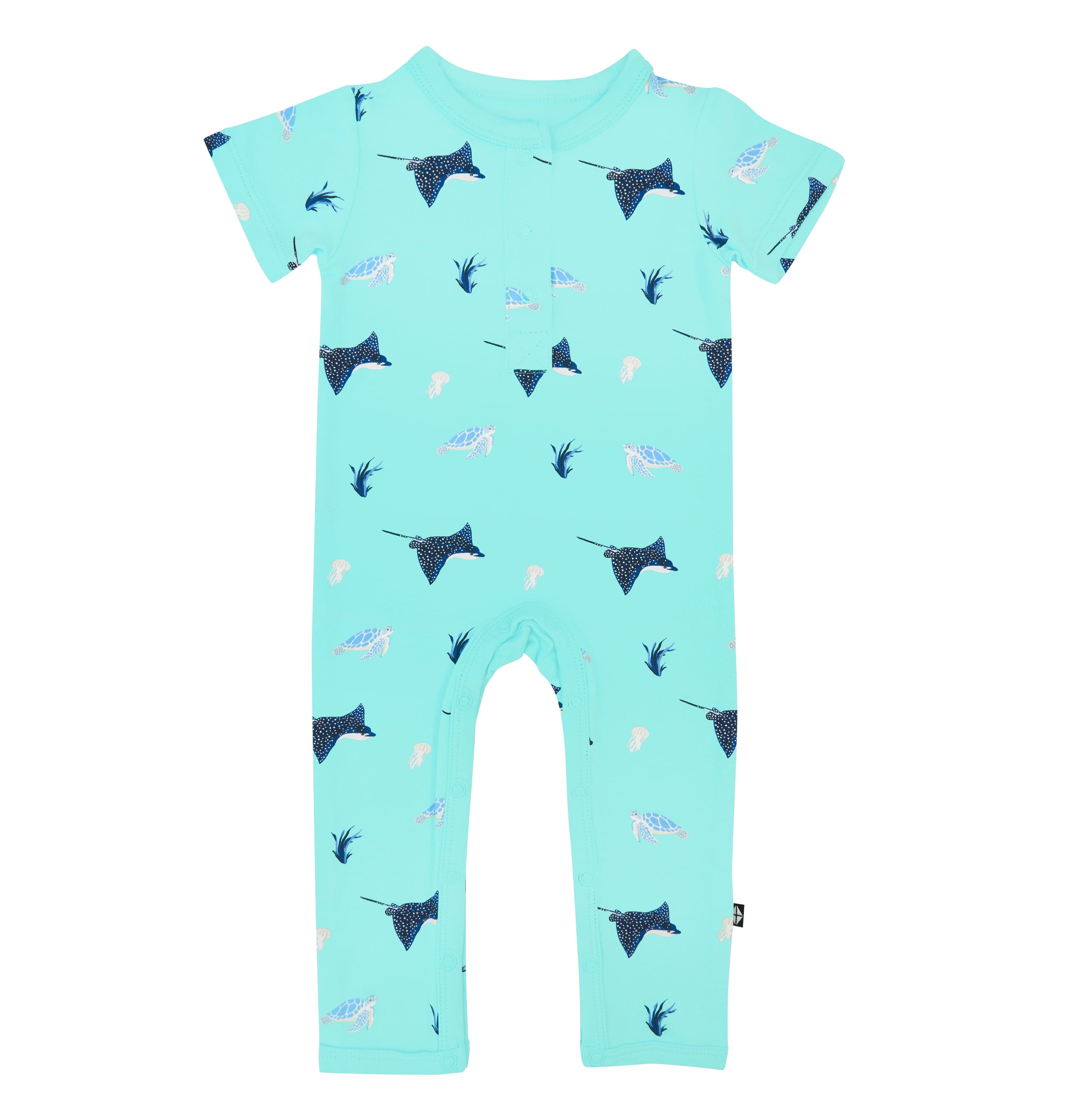 Kyte Baby Short Sleeve Rompers Short Sleeve Romper in Eagle Ray