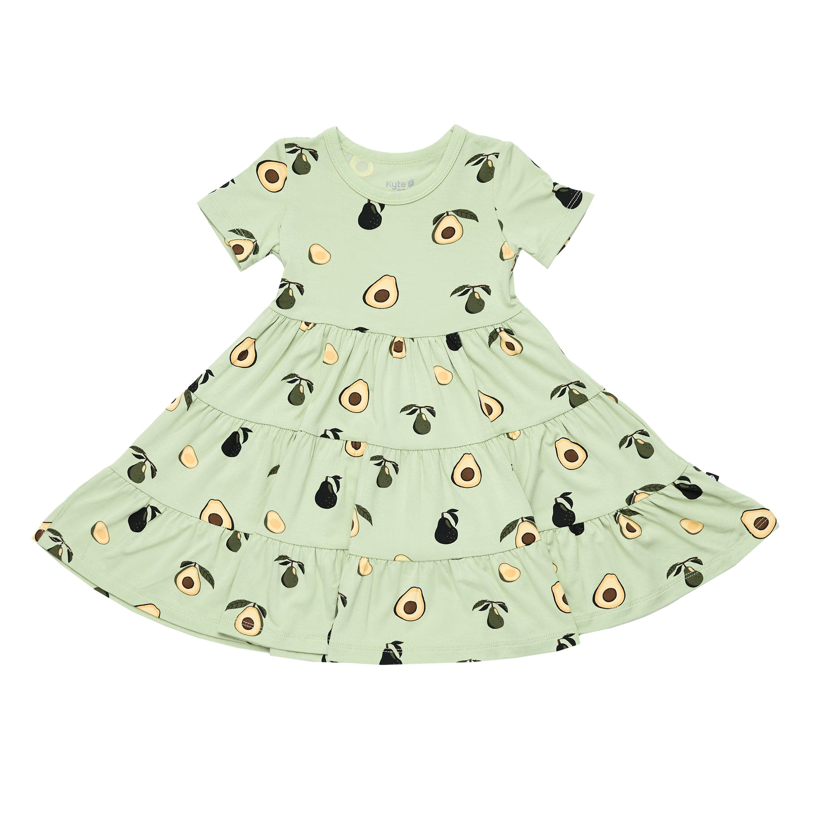 Kyte Baby Short Sleeve Tiered Dress Short Sleeve Tiered Dress in Avocado