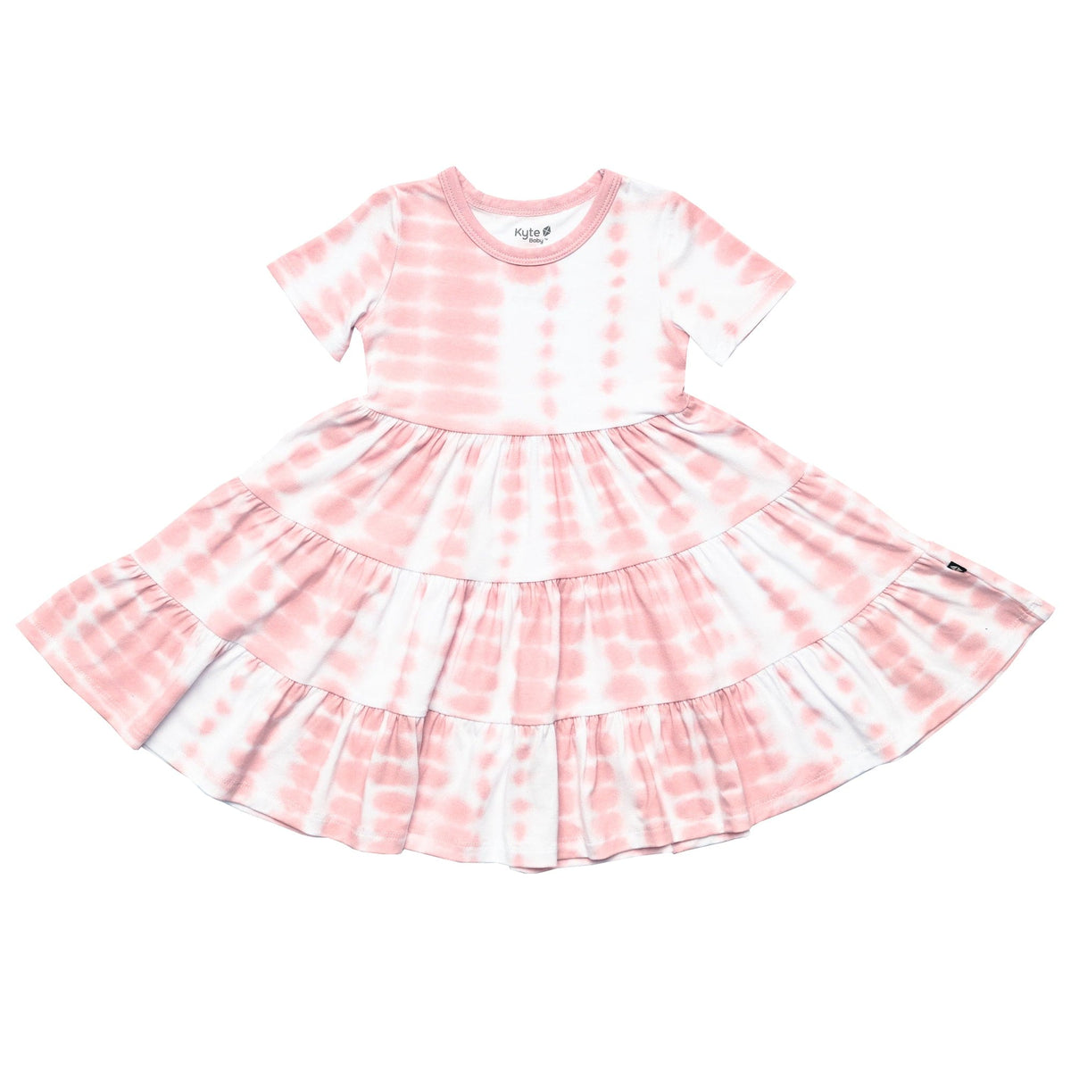 Kyte BABY Short Sleeve Tiered Dress Short Sleeve Tiered Dress in Crepe Rip Tide