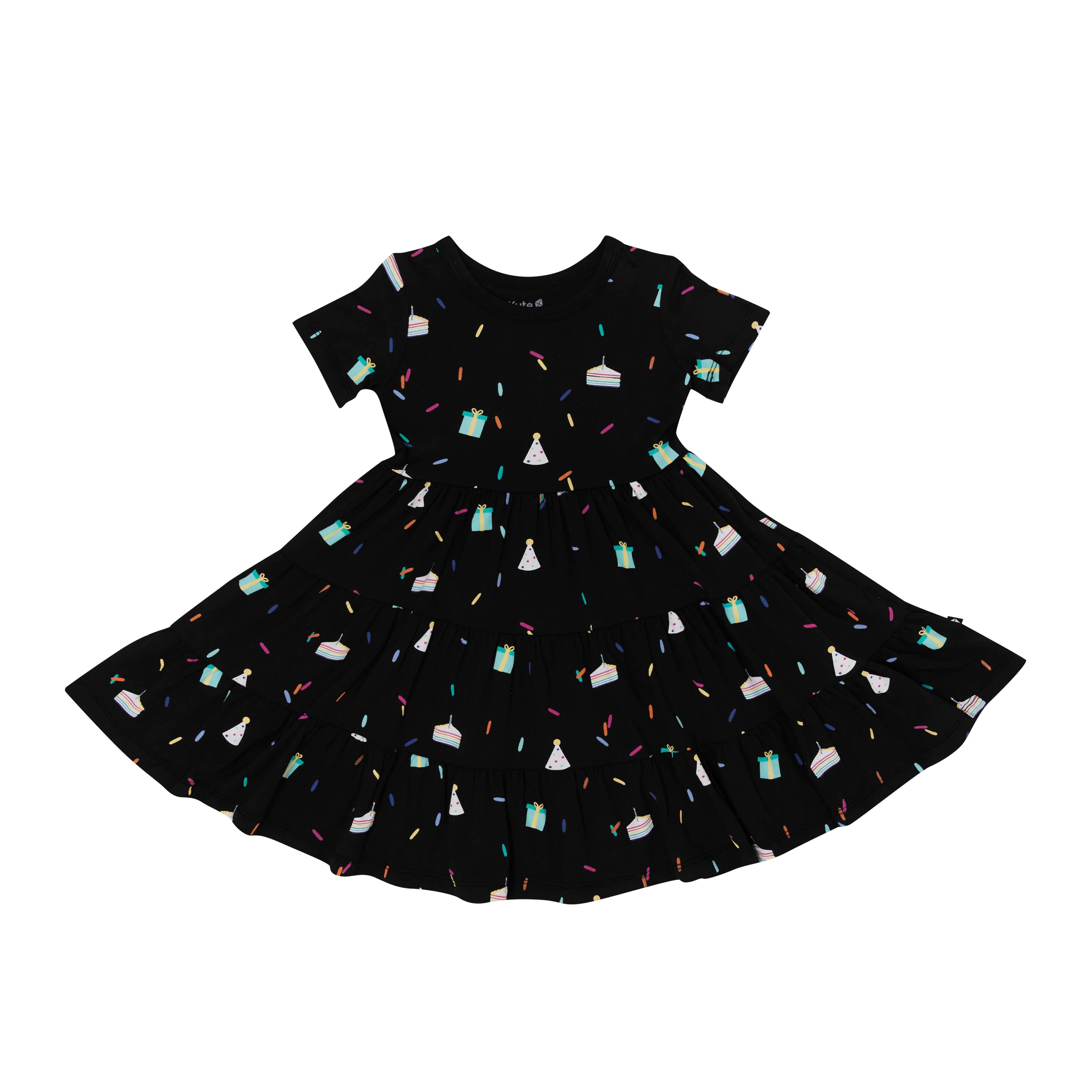 Kyte Baby Short Sleeve Tiered Dress Short Sleeve Tiered Dress in Midnight Party