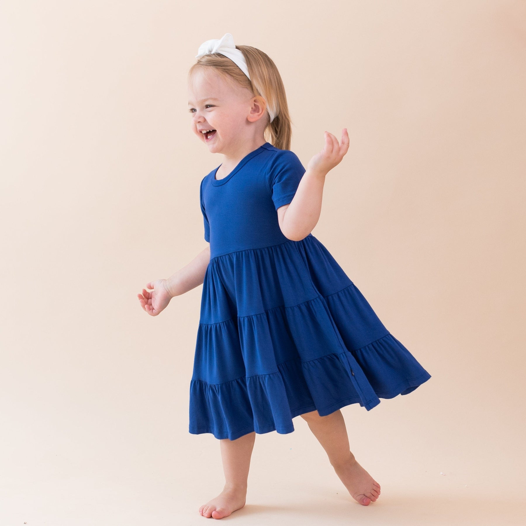 Kyte Baby Short Sleeve Tiered Dress Short Sleeve Tiered Dress in Royal
