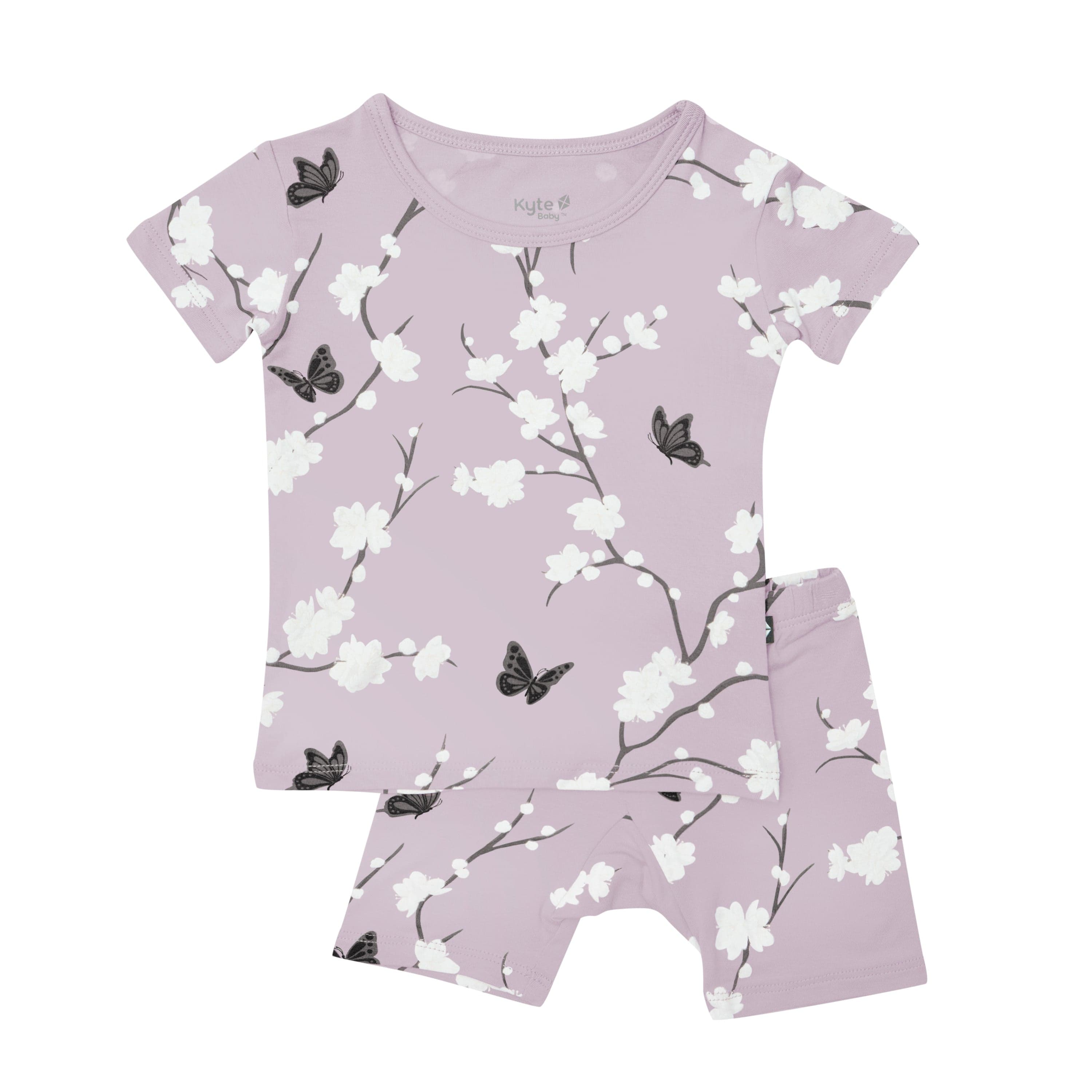 Kyte Baby Short Sleeve Toddler Pajama Set Short Sleeve Pajamas in Cherry Blossom
