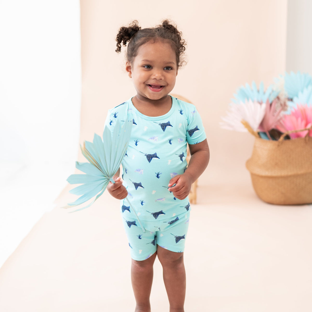 Kyte Baby Short Sleeve Toddler Pajama Set Short Sleeve Pajamas in Eagle Ray