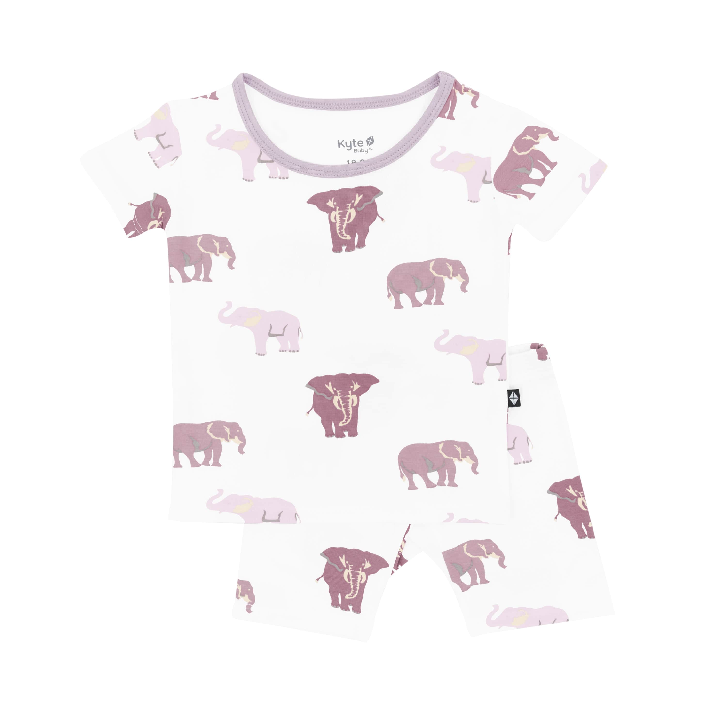 Kyte Baby Short Sleeve Toddler Pajama Set Short Sleeve Pajamas in Elephant