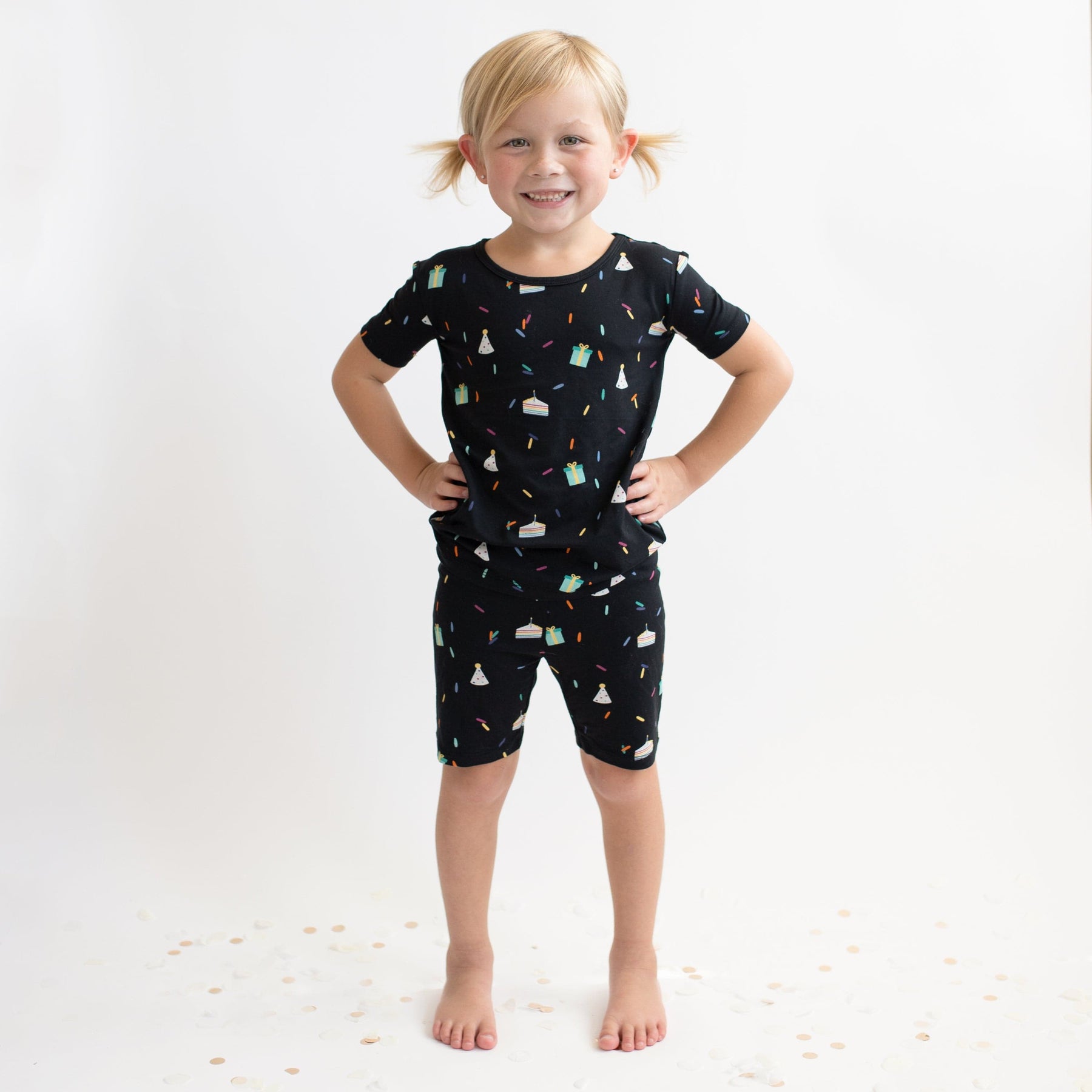 Kyte Baby Short Sleeve Toddler Pajama Set Short Sleeve Pajamas in Midnight Party