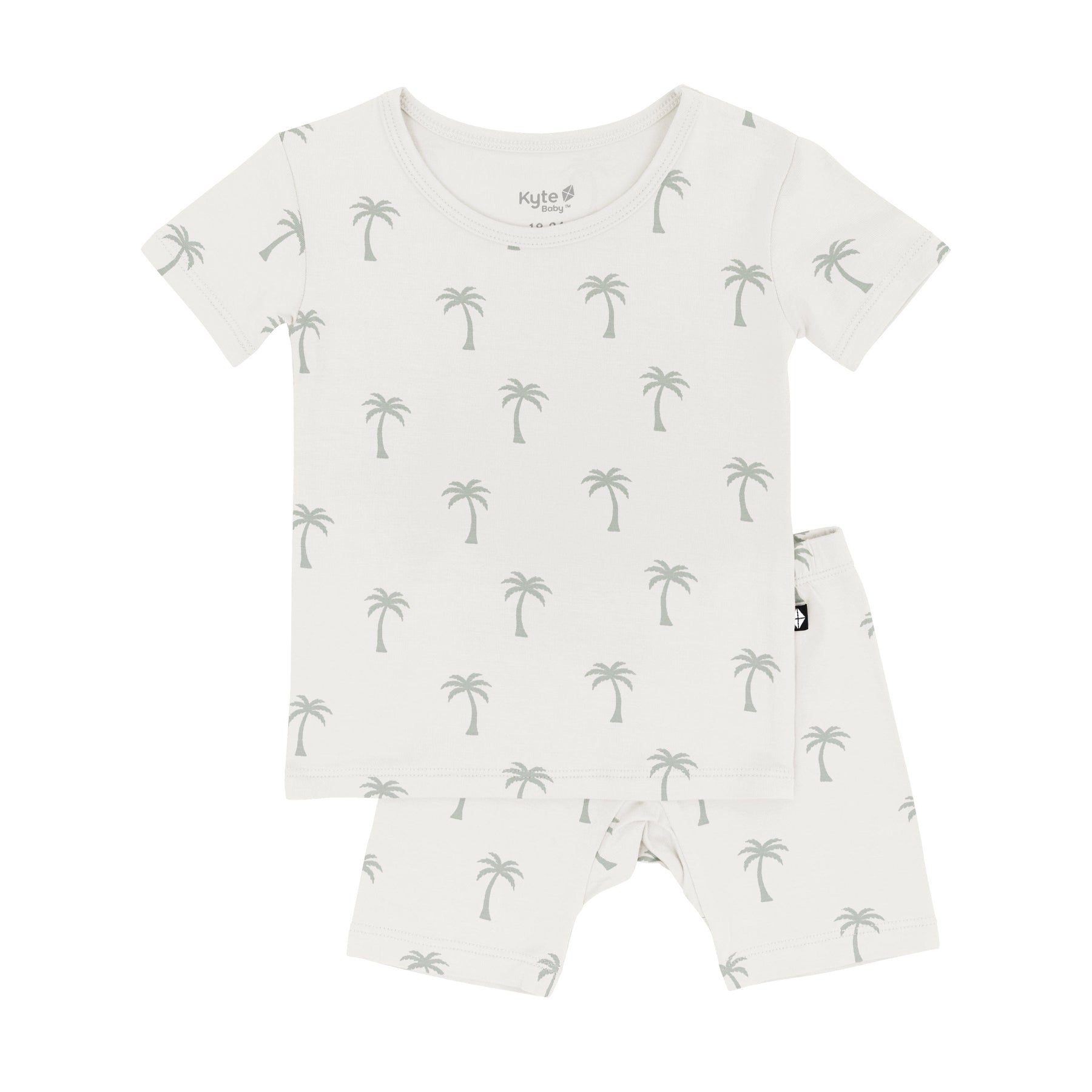 Kyte Baby Short Sleeve Toddler Pajama Set Short Sleeve Pajamas in Palm Tree