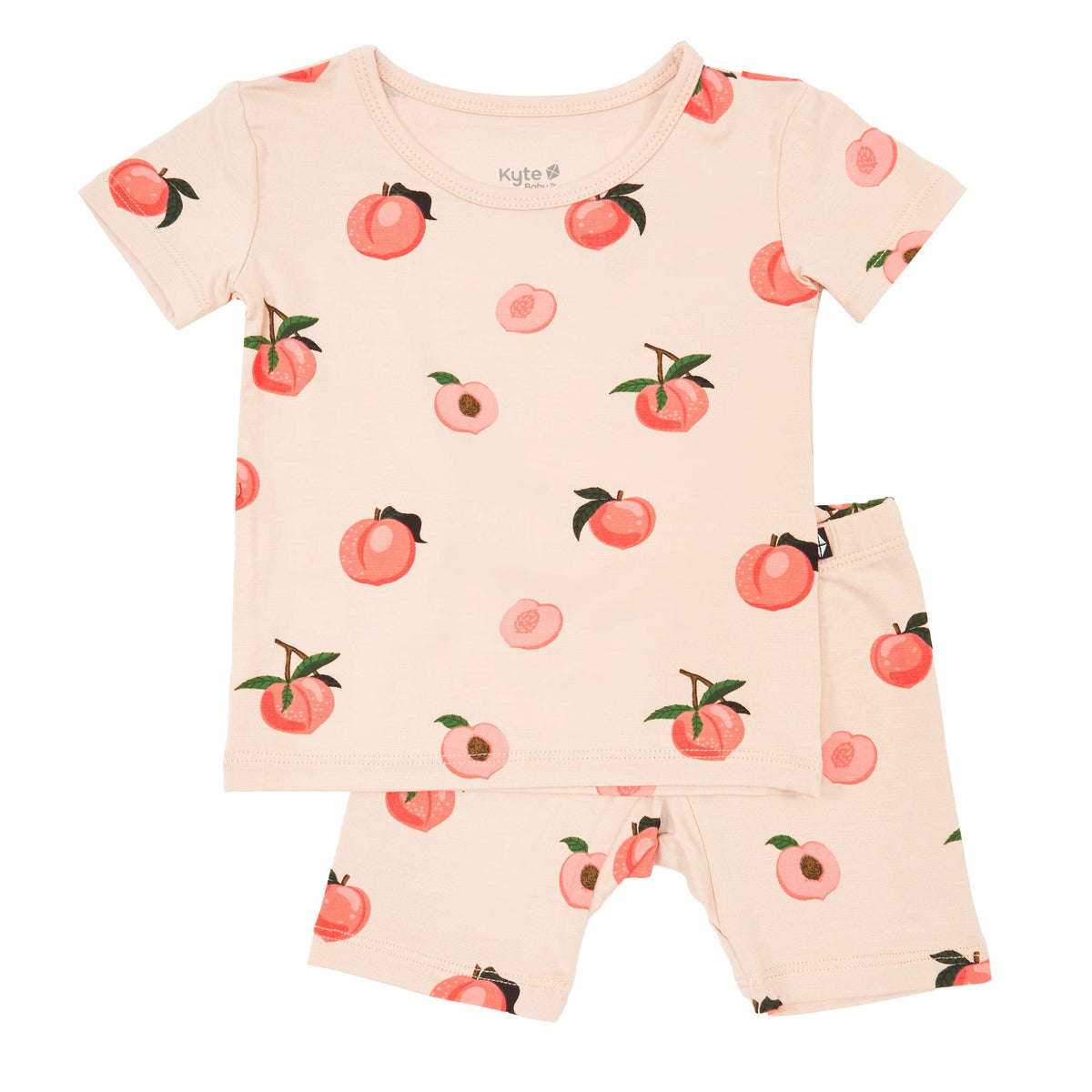 Kyte Baby Short Sleeve Toddler Pajama Set Short Sleeve Pajamas in Peach
