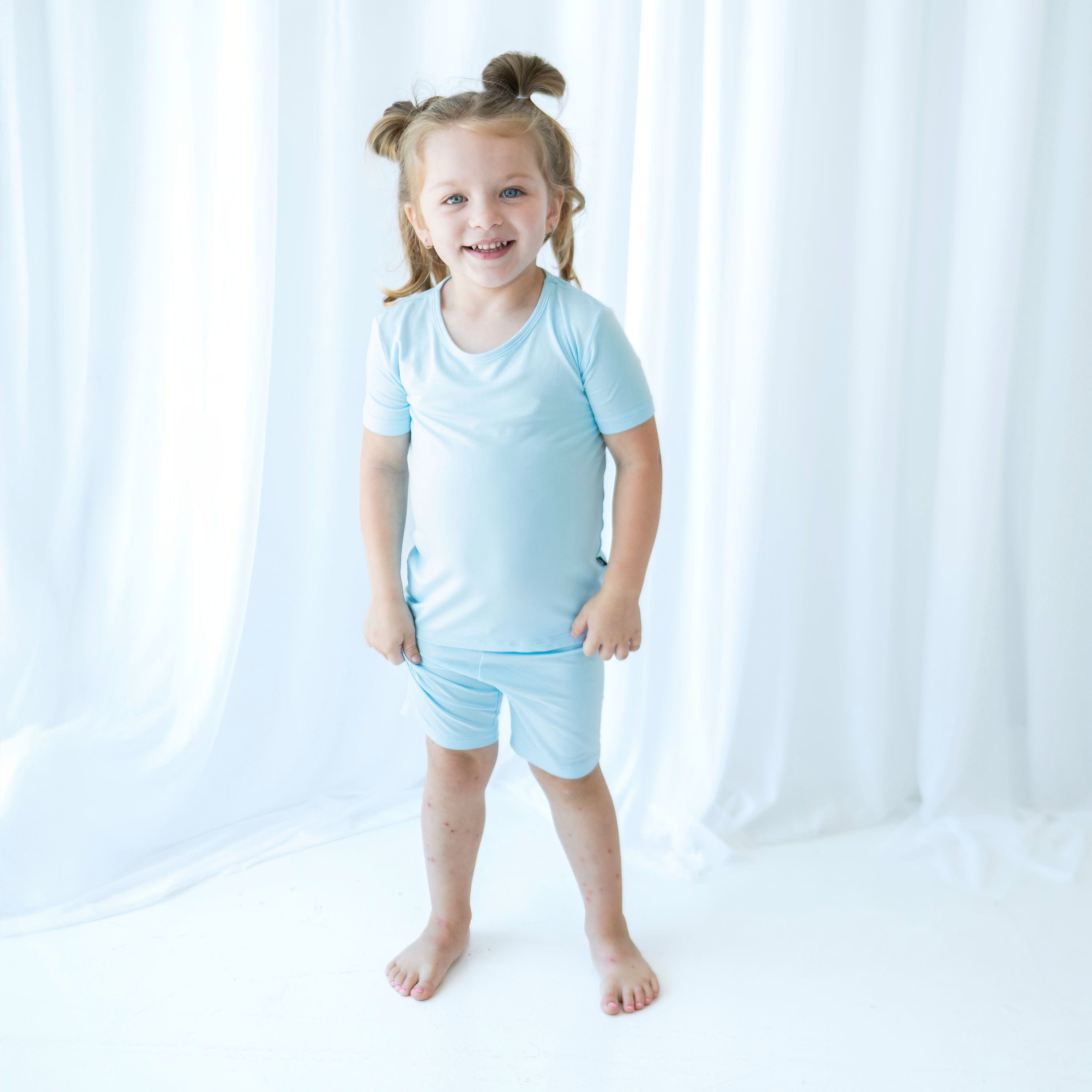 Kyte Baby Short Sleeve Toddler Pajama Set Short Sleeve Pajamas in Powder