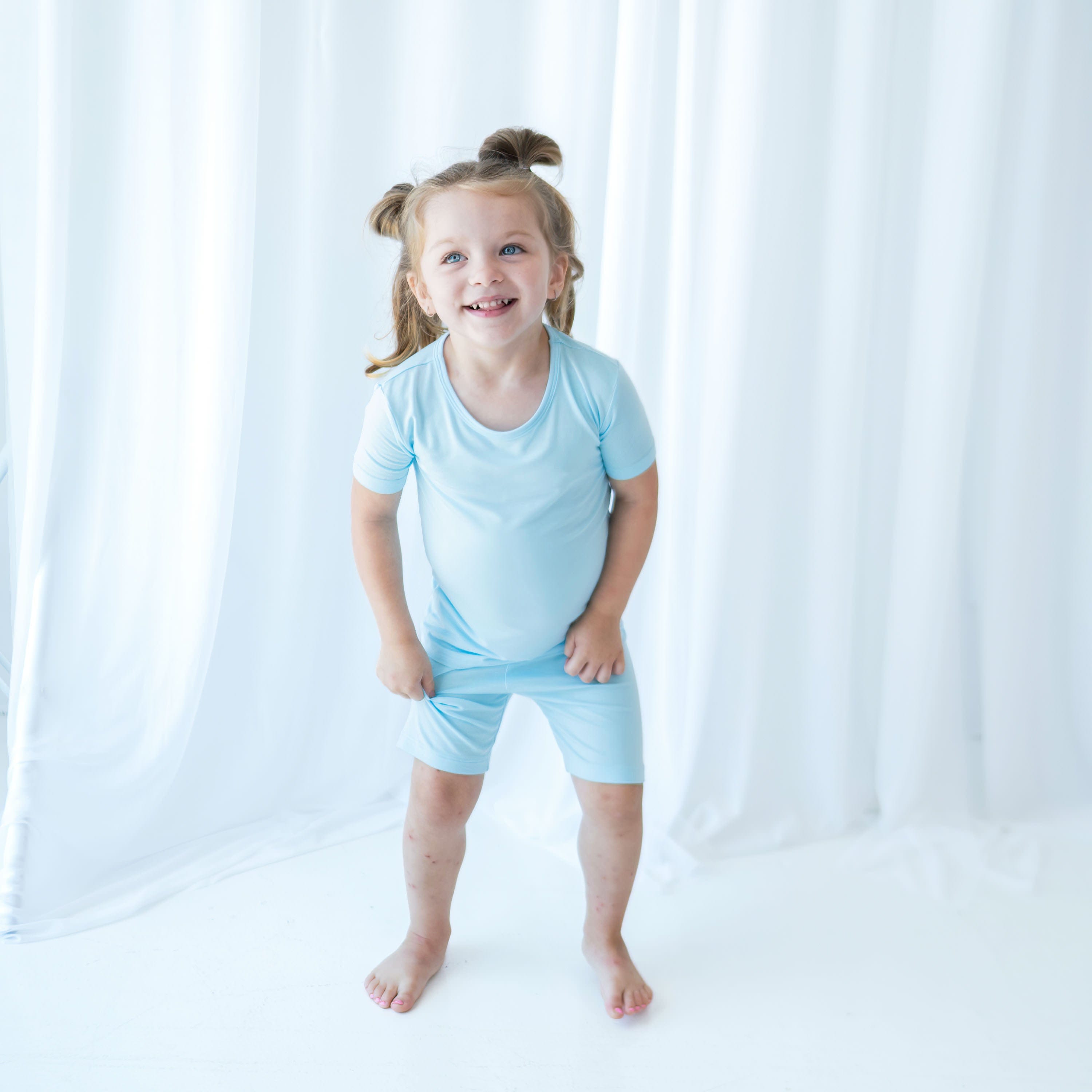Kyte Baby Short Sleeve Toddler Pajama Set Short Sleeve Pajamas in Powder