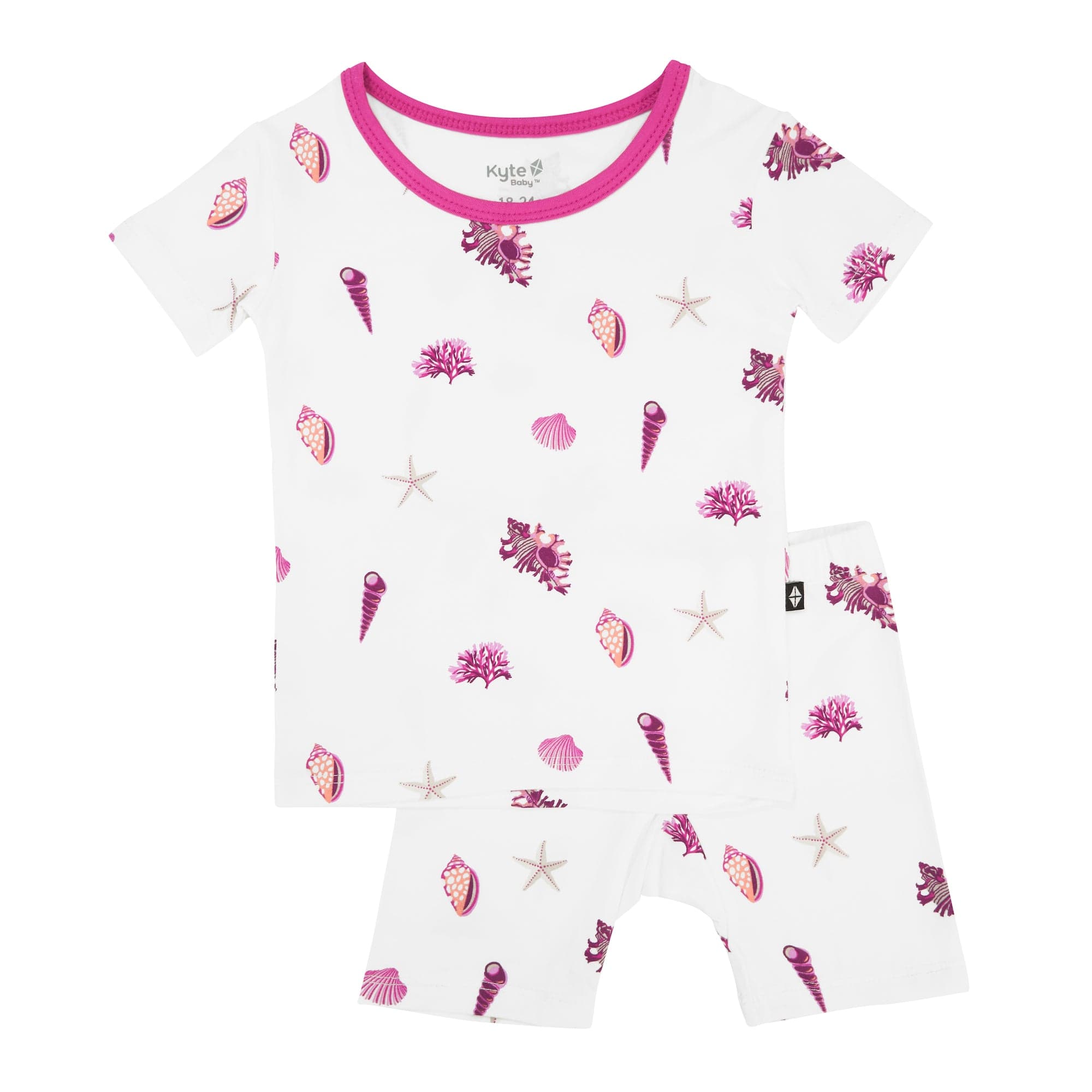 Kyte Baby Short Sleeve Toddler Pajama Set Short Sleeve Pajamas in Raspberry Shell