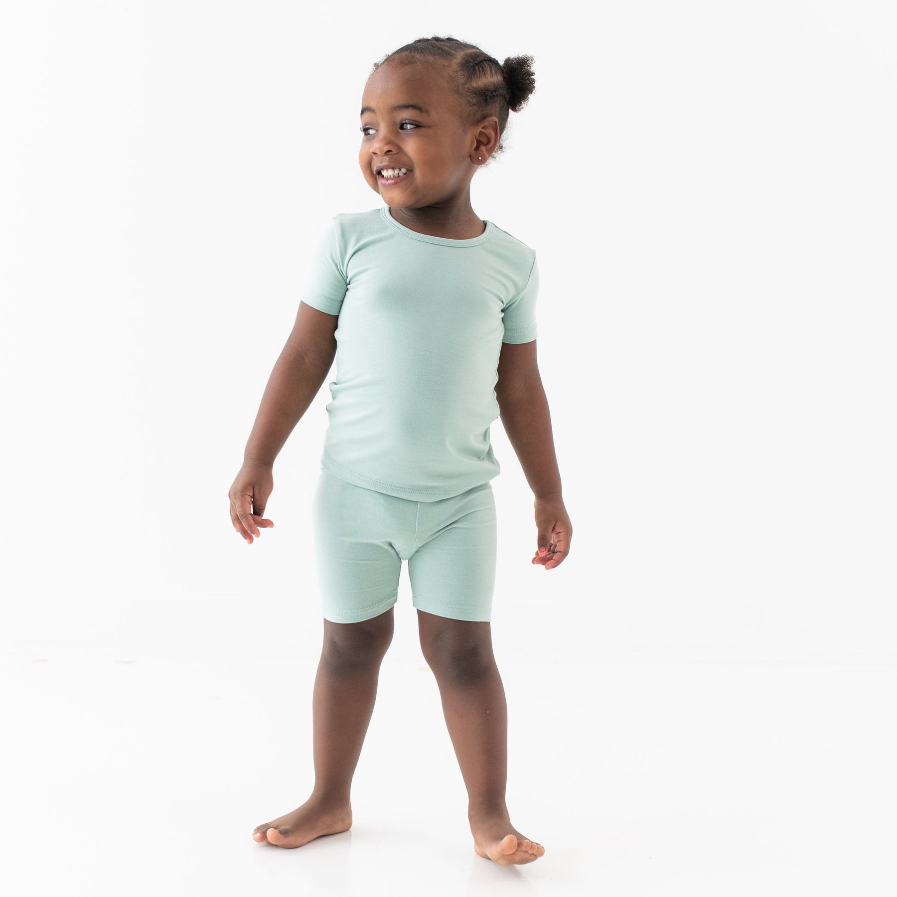 Kyte Baby Short Sleeve Toddler Pajama Set Short Sleeve Pajamas in Sage