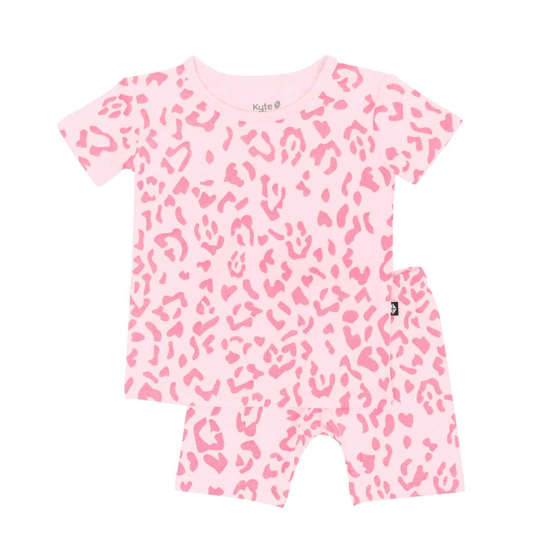 Kyte Baby Short Sleeve Toddler Pajama Set Short Sleeve Pajamas in Sakura Leopard