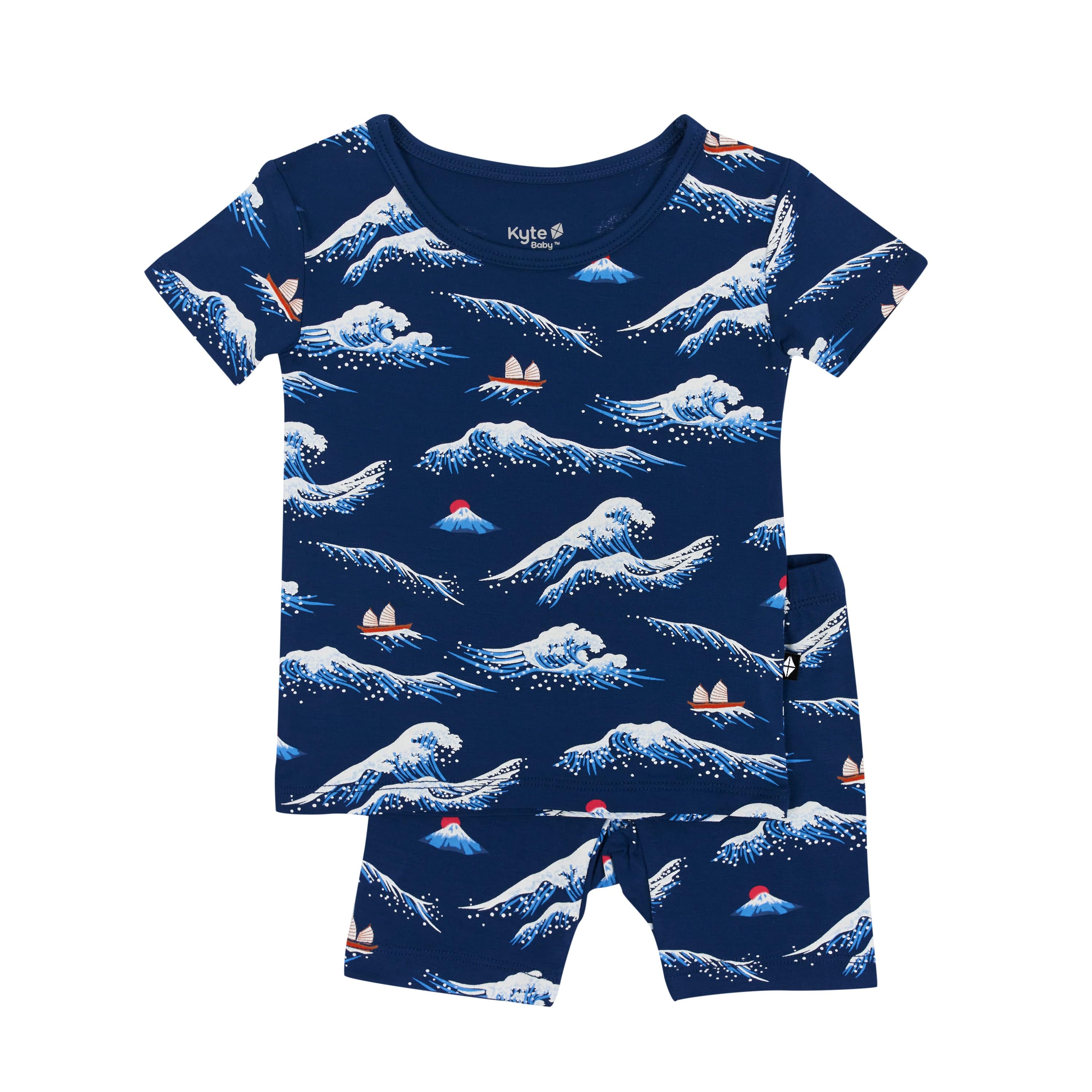 Kyte Baby Short Sleeve Toddler Pajama Set Short Sleeve Pajamas in Wave