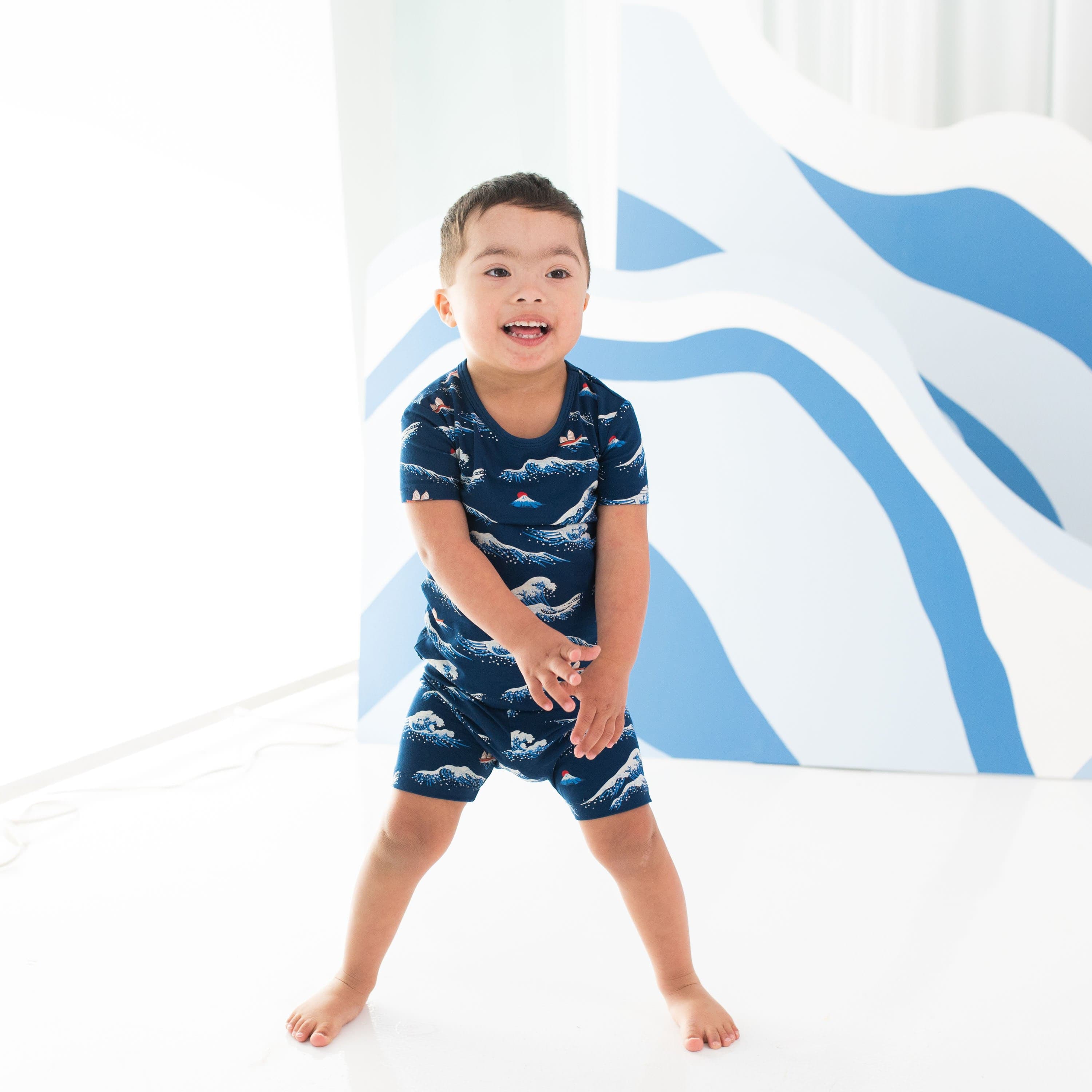 Kyte Baby Short Sleeve Toddler Pajama Set Short Sleeve Pajamas in Wave